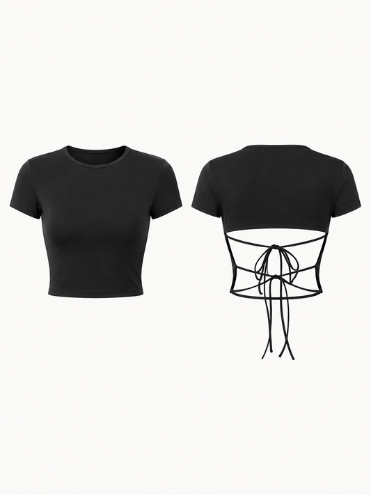 Crop t-shirt noir