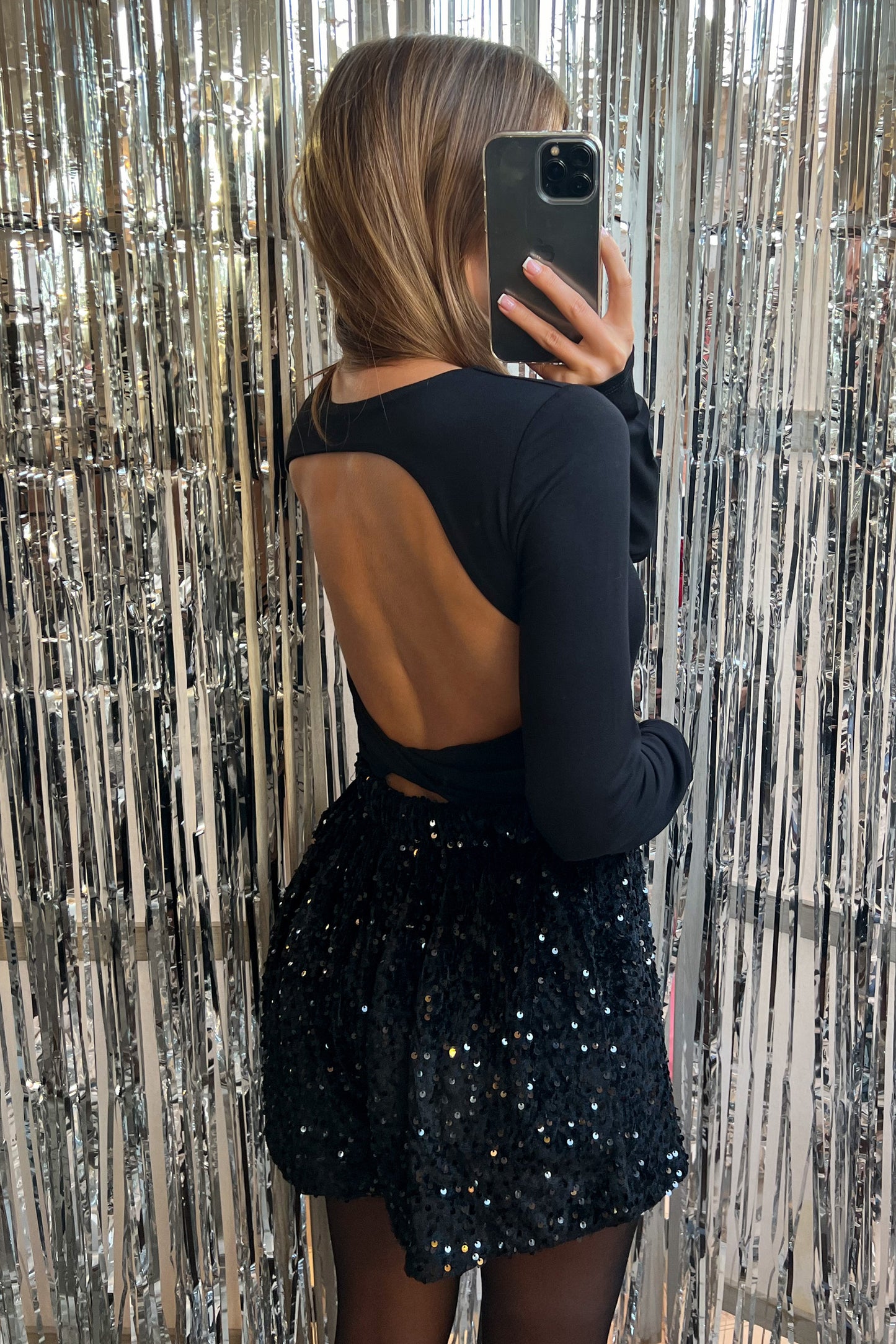 Short pailleté NOIR