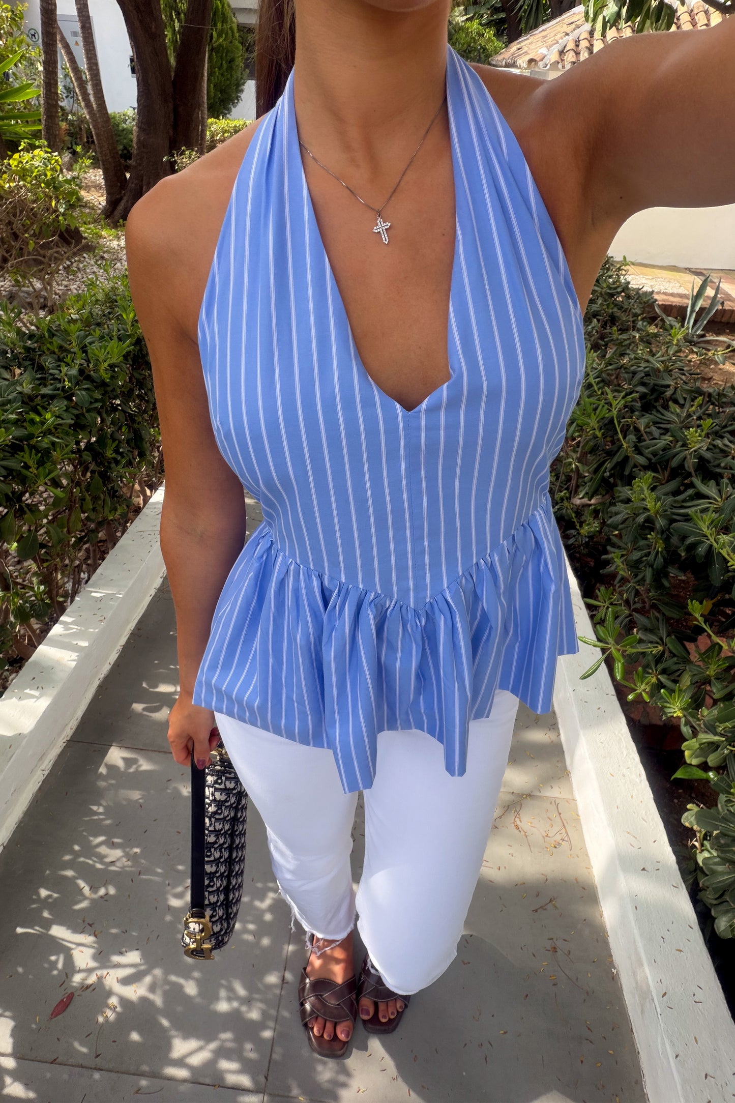 Blouse SERINA bleue coton