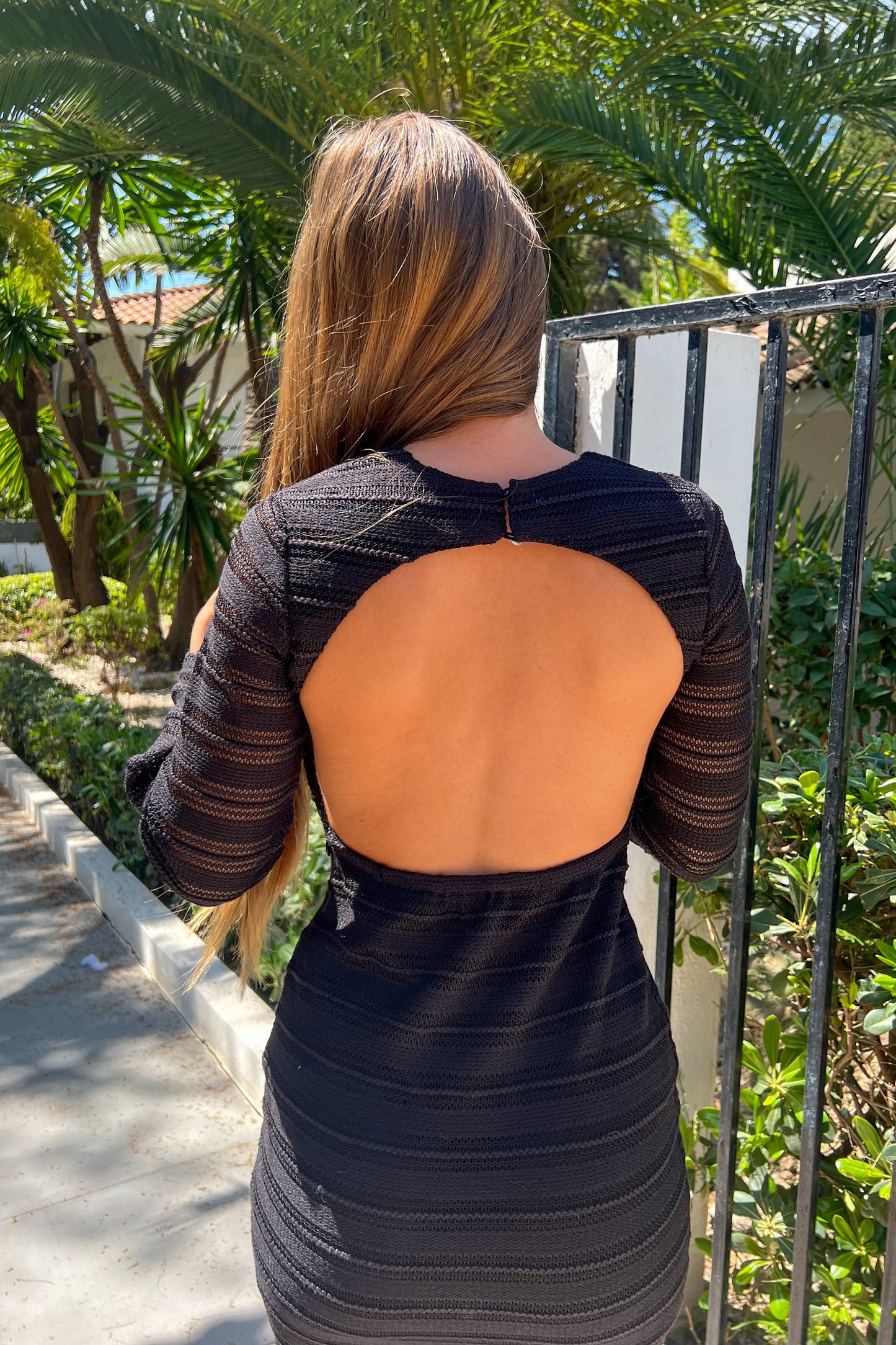 Robe crochet dos nu NOIRE