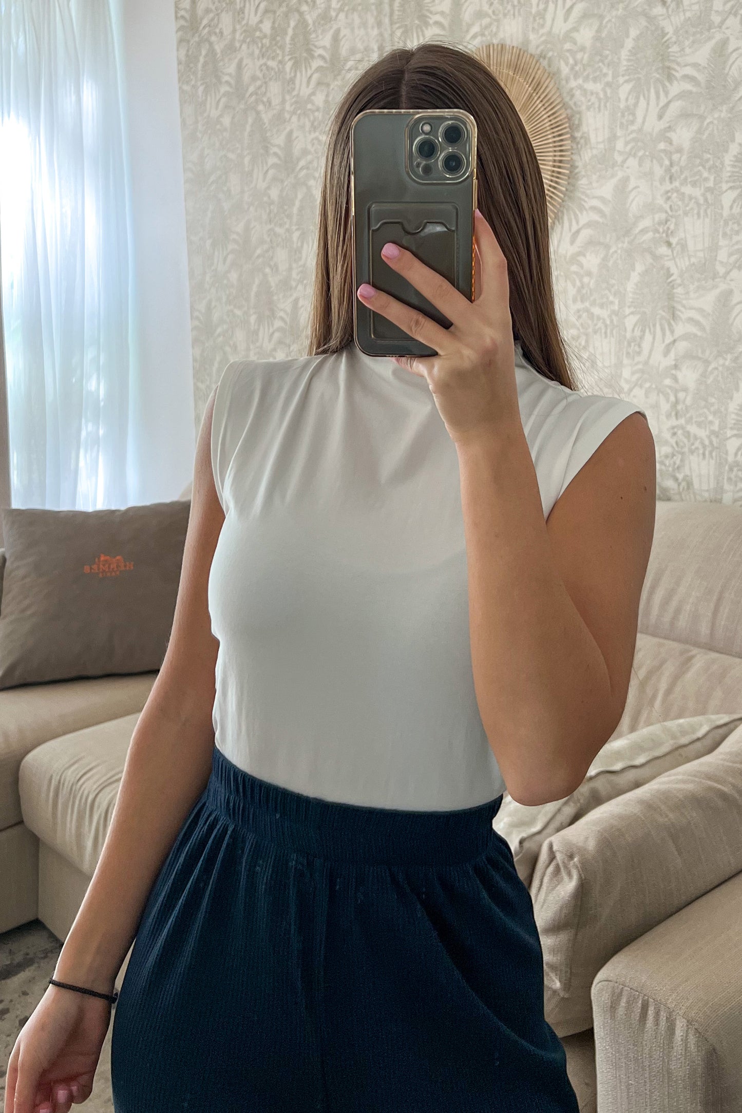 Top col montant blanc