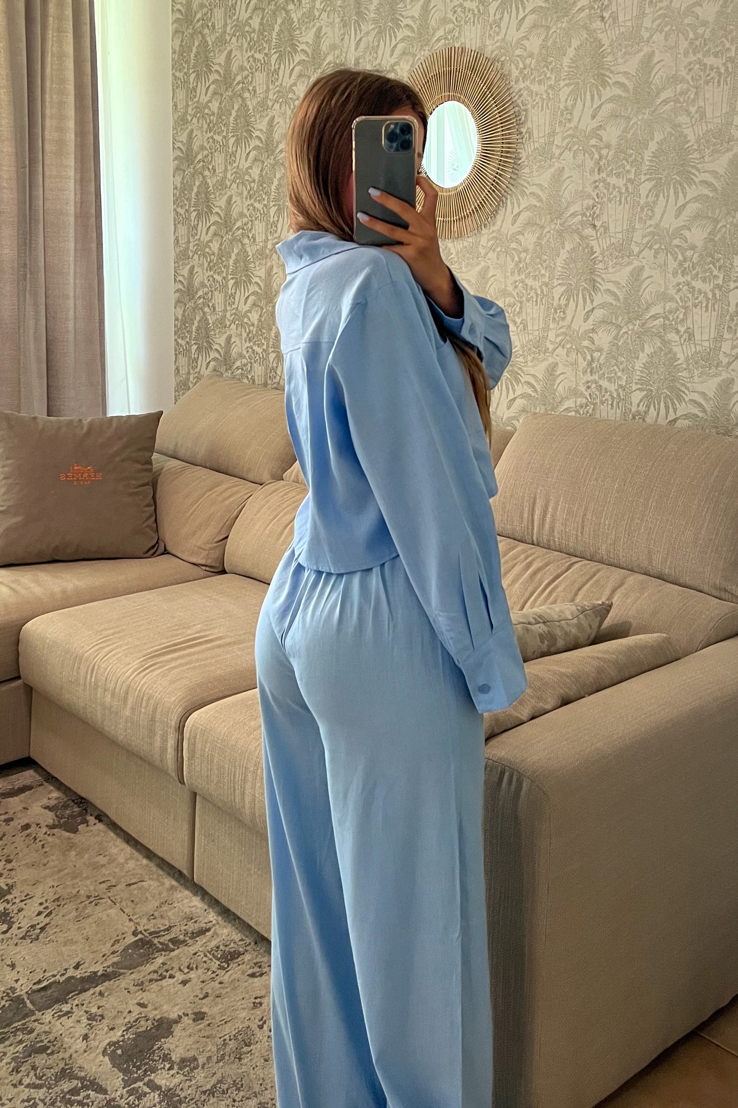 Chemise en lin BLEUE