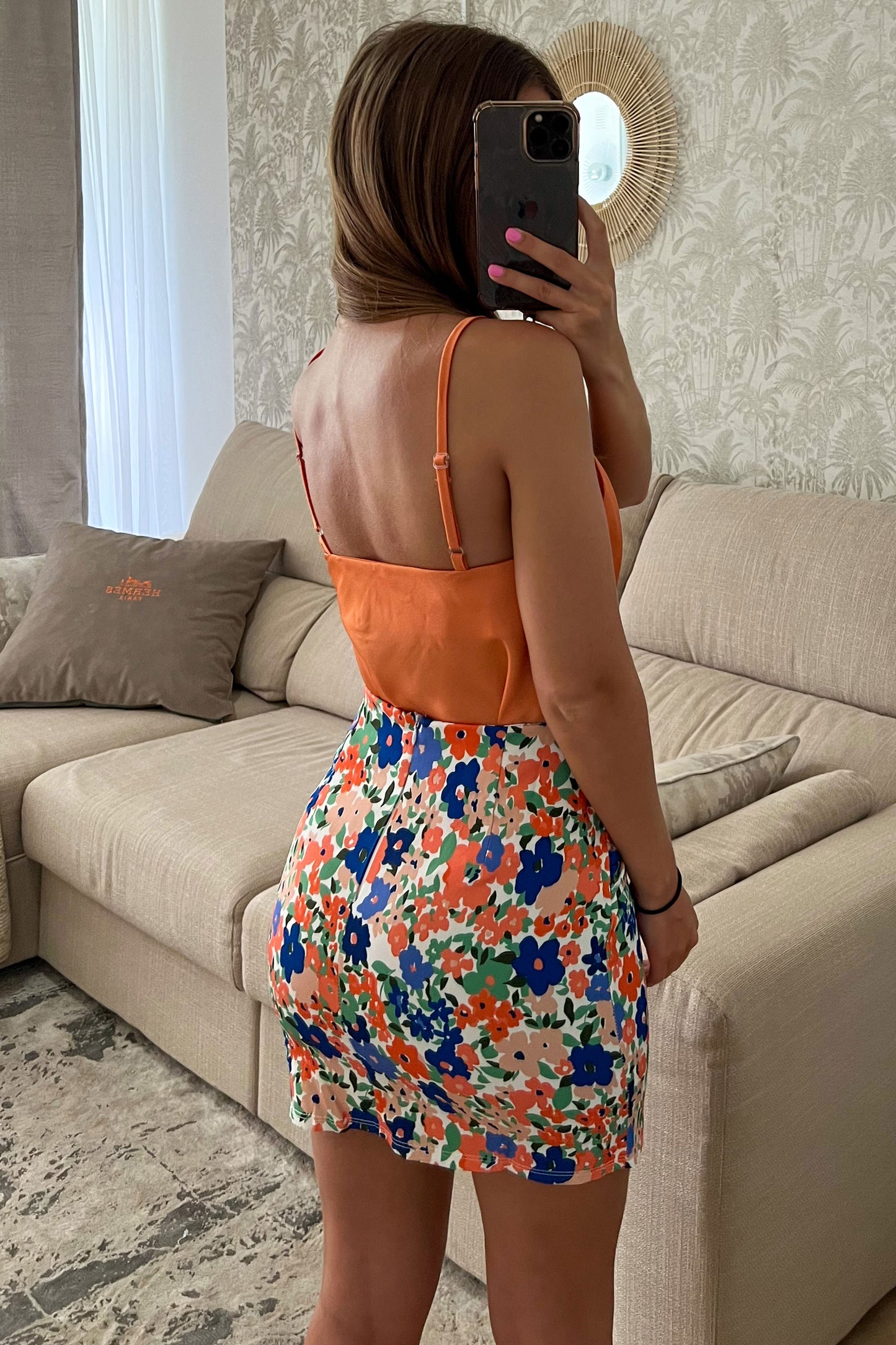 Top en SATIN orange