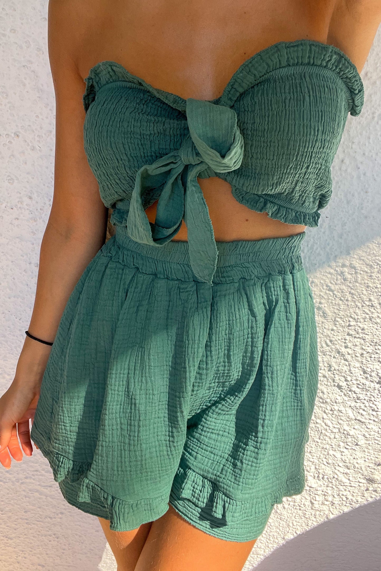 Ensemble gaze de coton TURQUOIZE