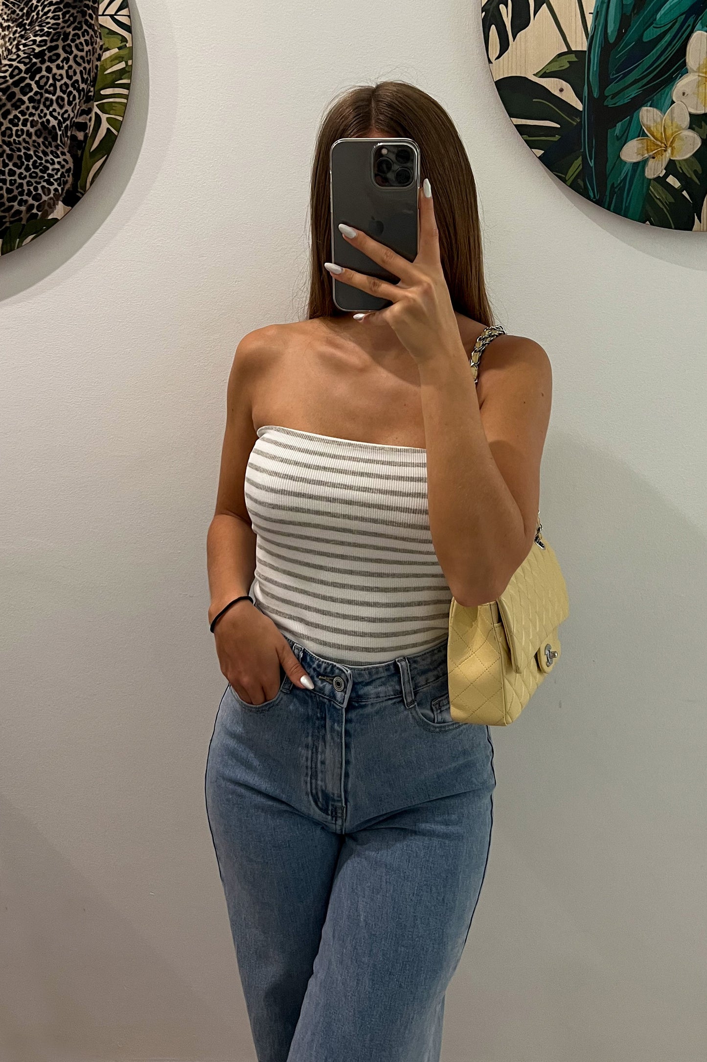 Bustier en coton ligné