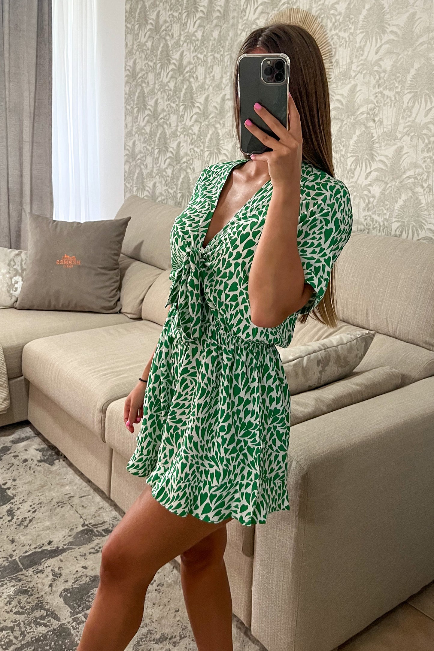 Combishort COEURS verte