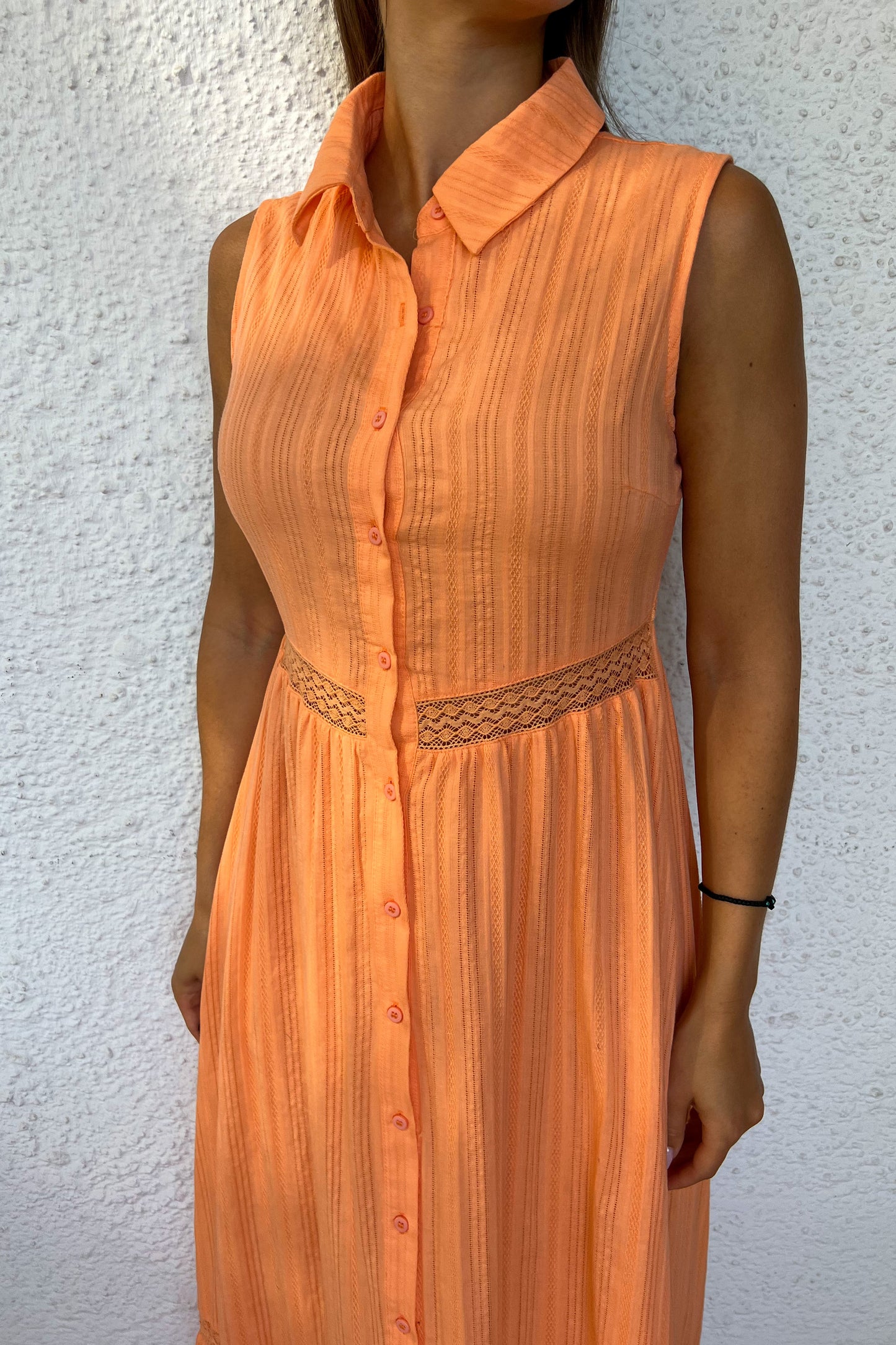 Robe chemise dos nu ORANGE