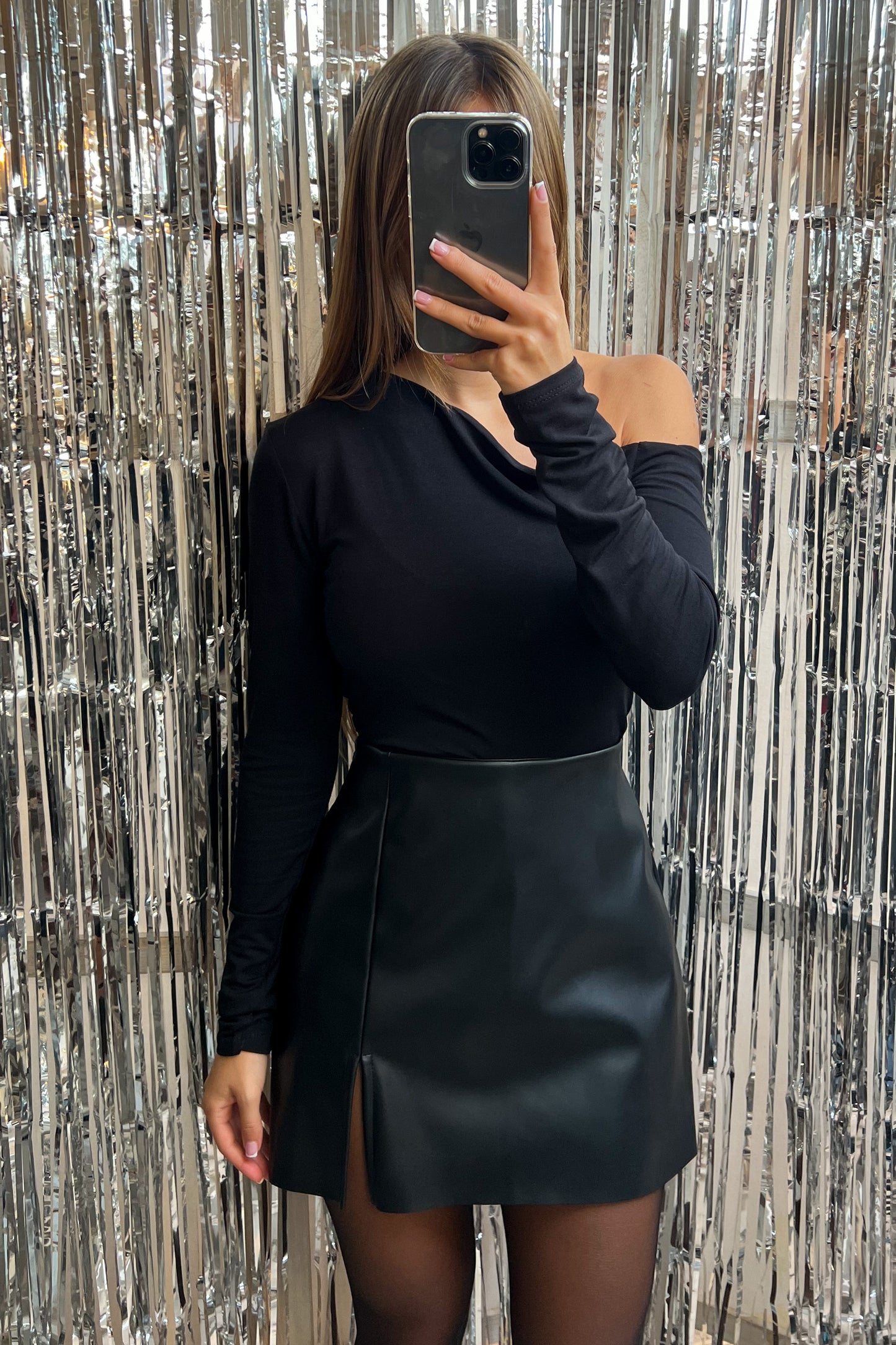 Jupe-short SIMILI noire