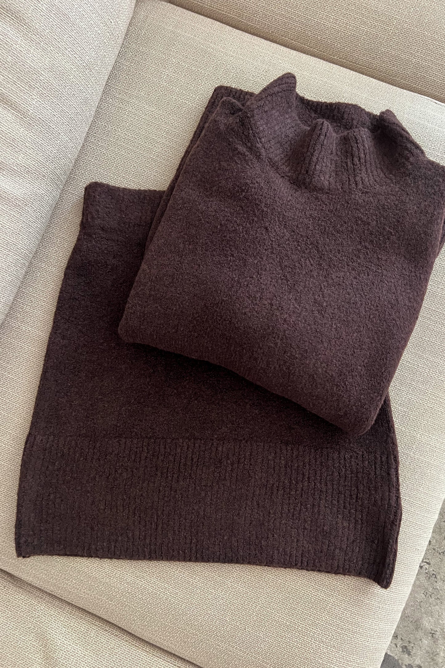 Ensemble en LAINE brun