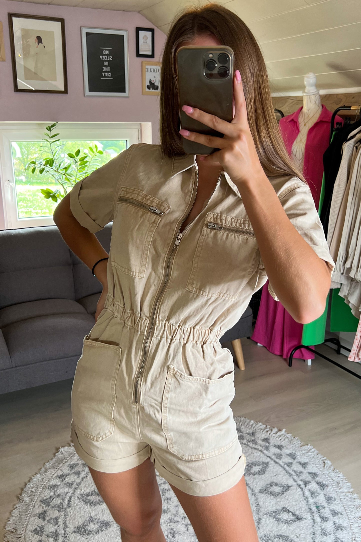 Combi-short Laura beige