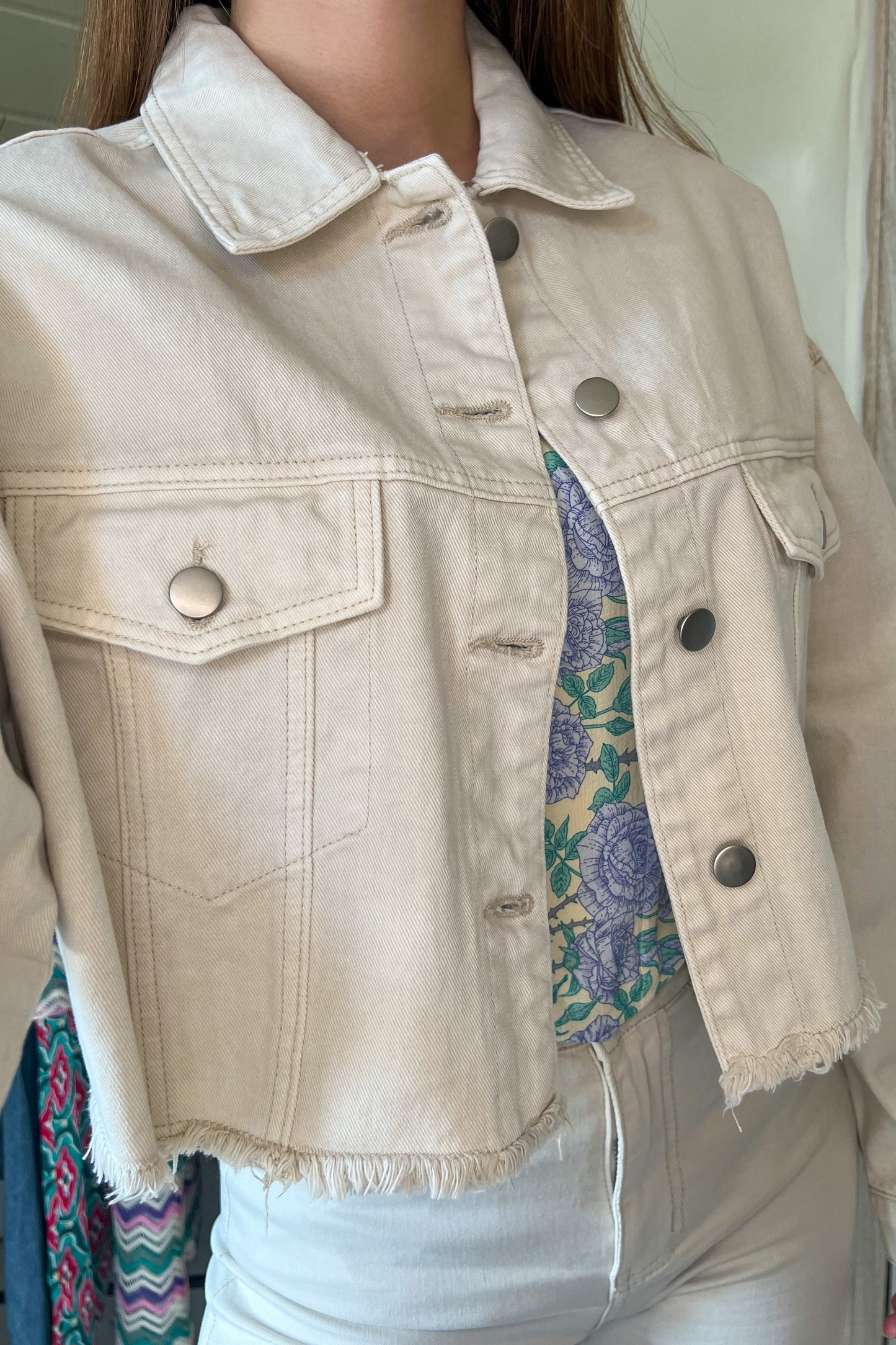 Veste en jeans BEIGE