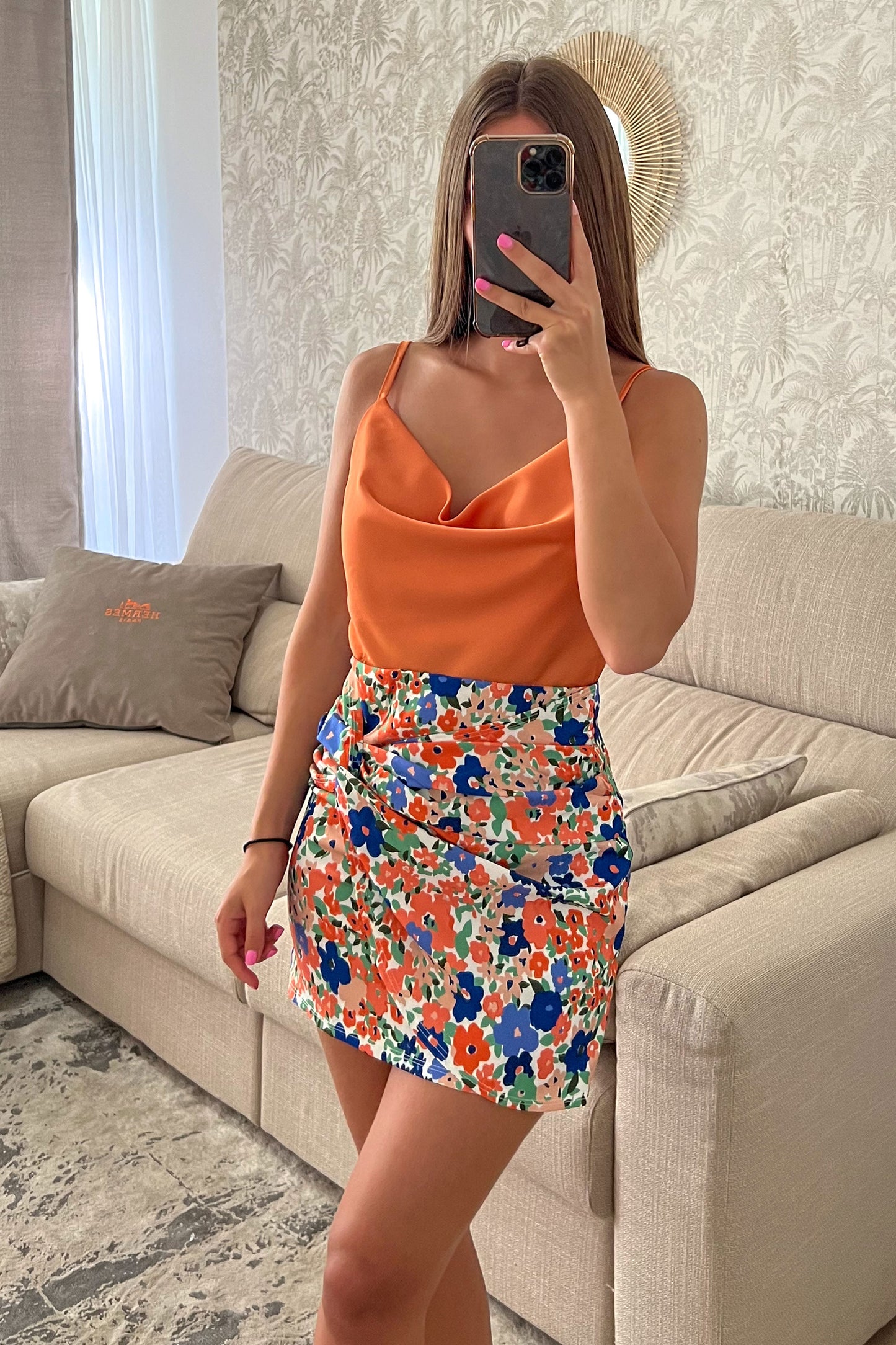 Top en SATIN orange