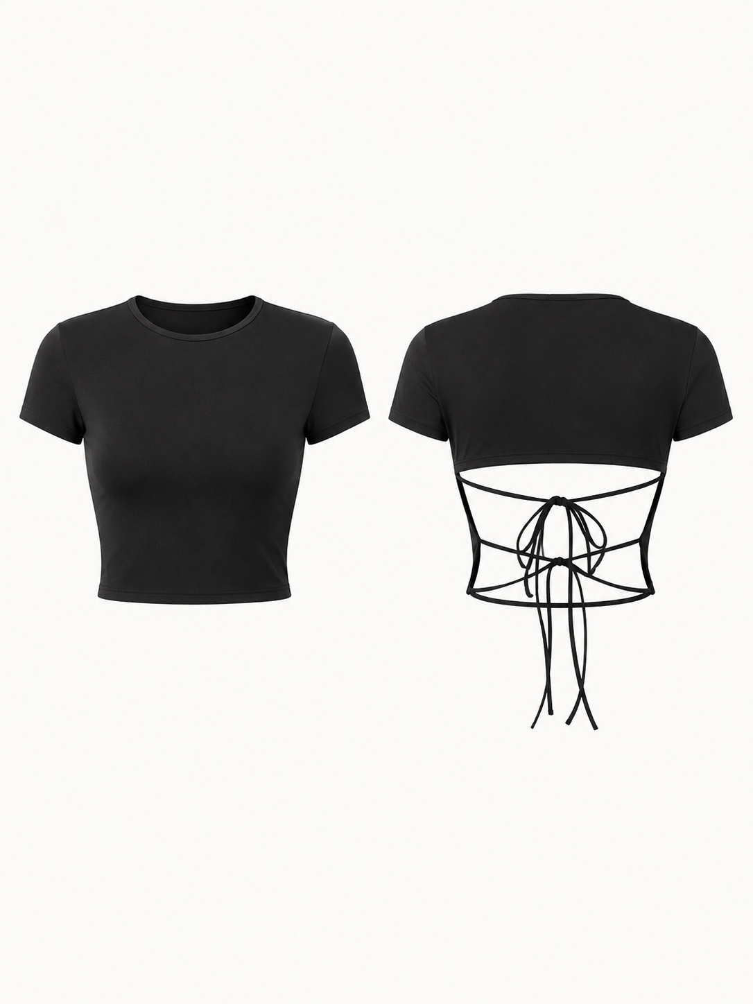 Crop t-shirt noir