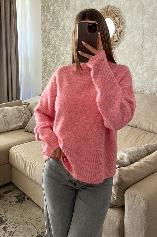 Pull col montant ROSE