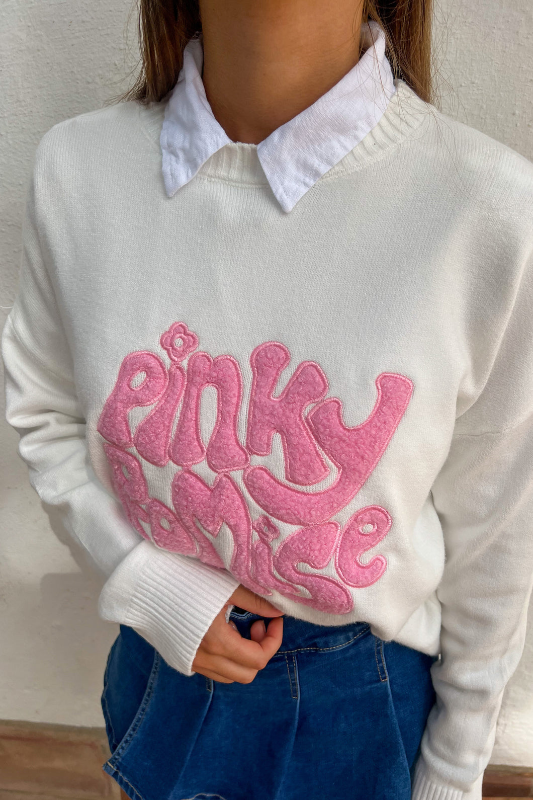 Pull blanc PINKY