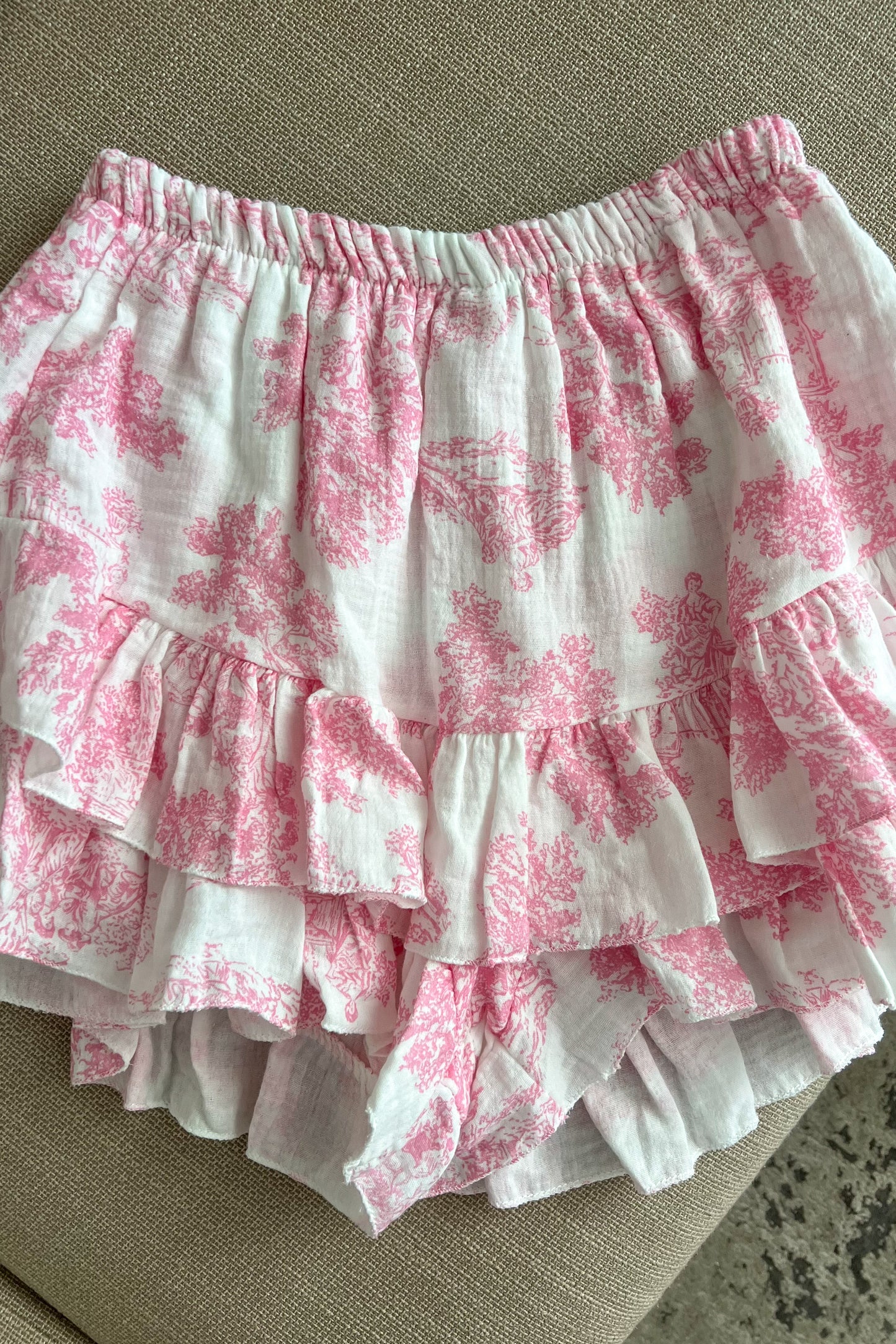 Jupe short coton SANTORINI rose