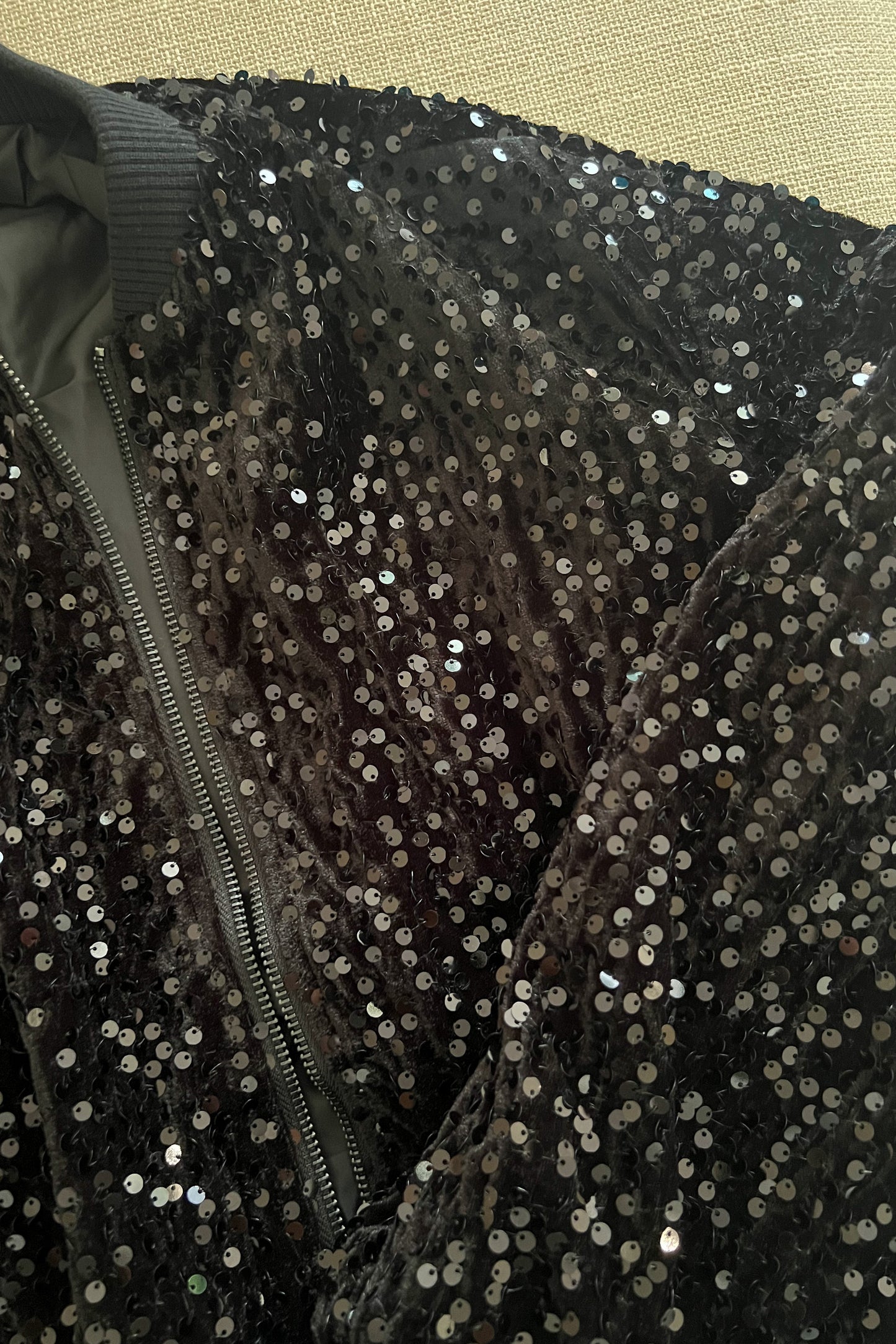 Bombers velour GLITTER noir