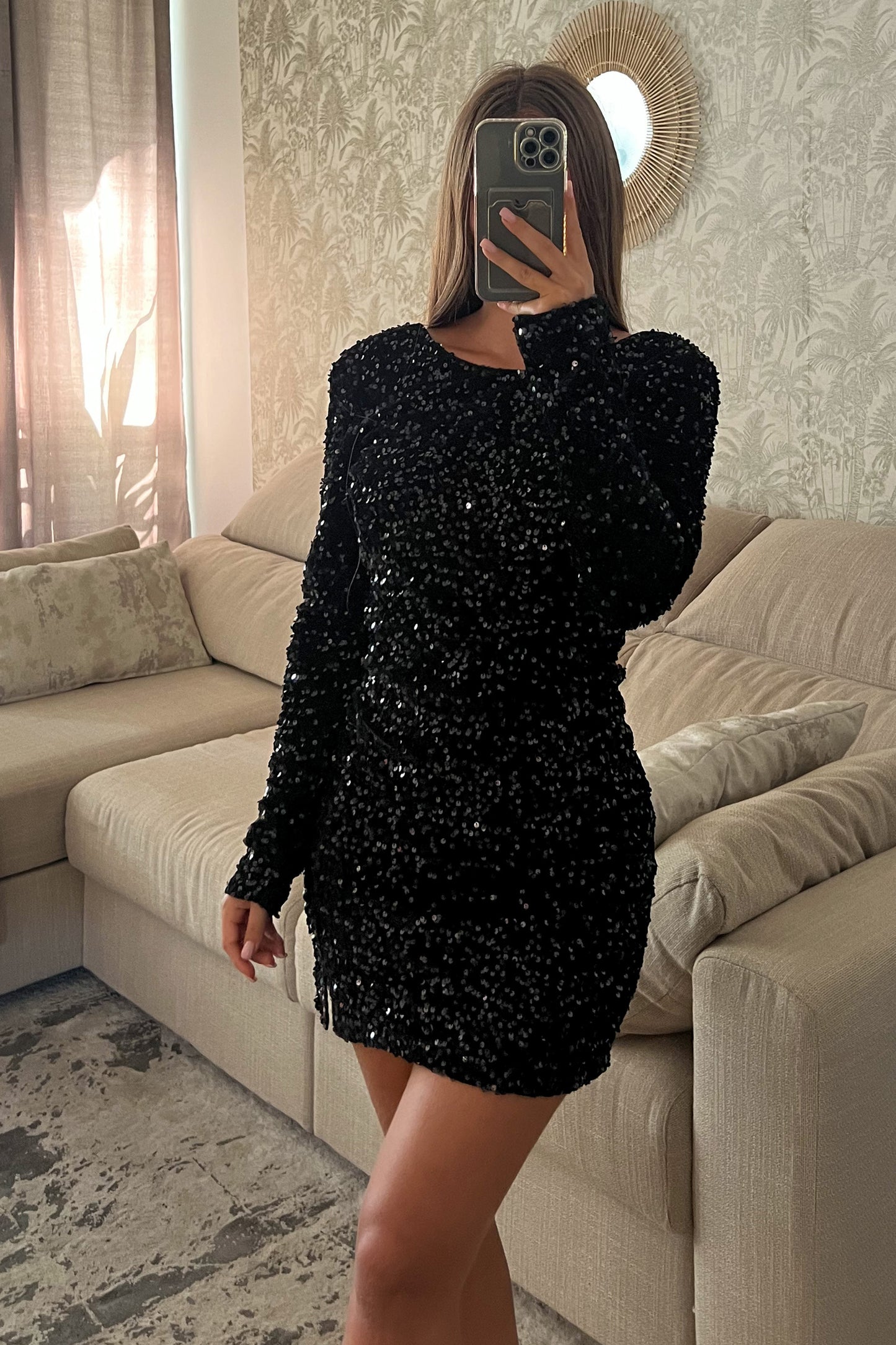 Robe dos nu GLITTER noire