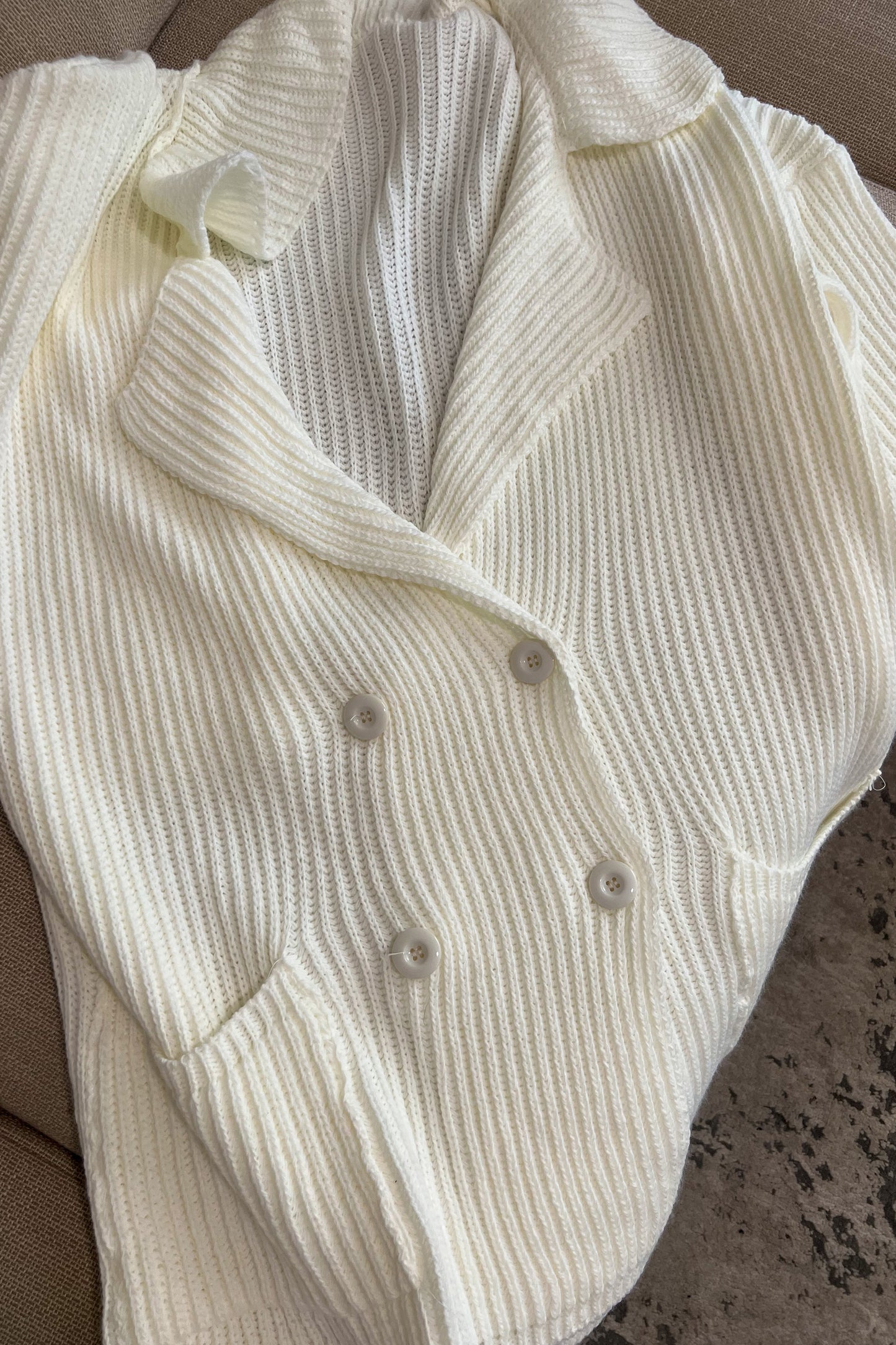 Gilet-veste coupe blazer BLANC