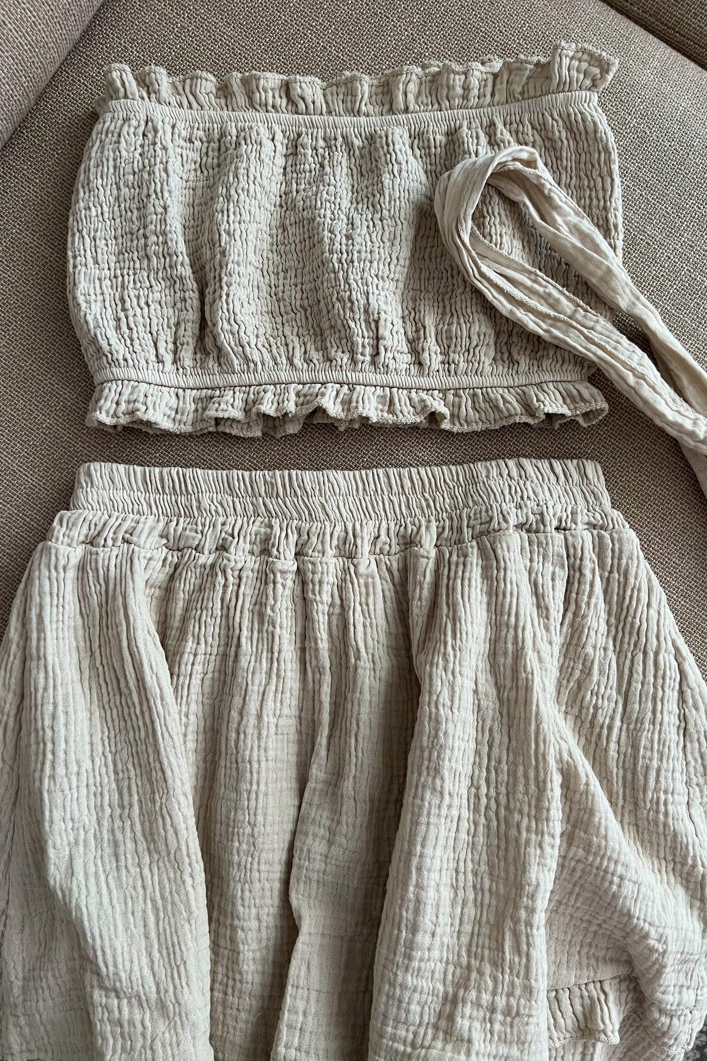 Ensemble gaze de coton BEIGE