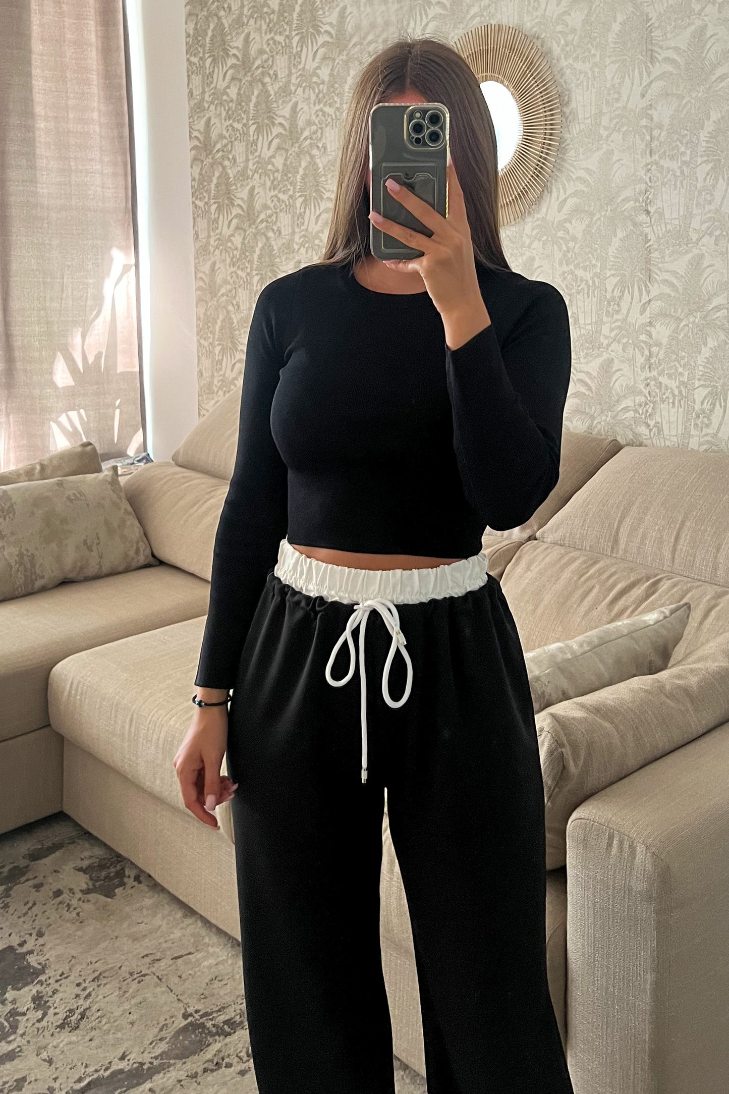 Pantalon fluide BANDE noir