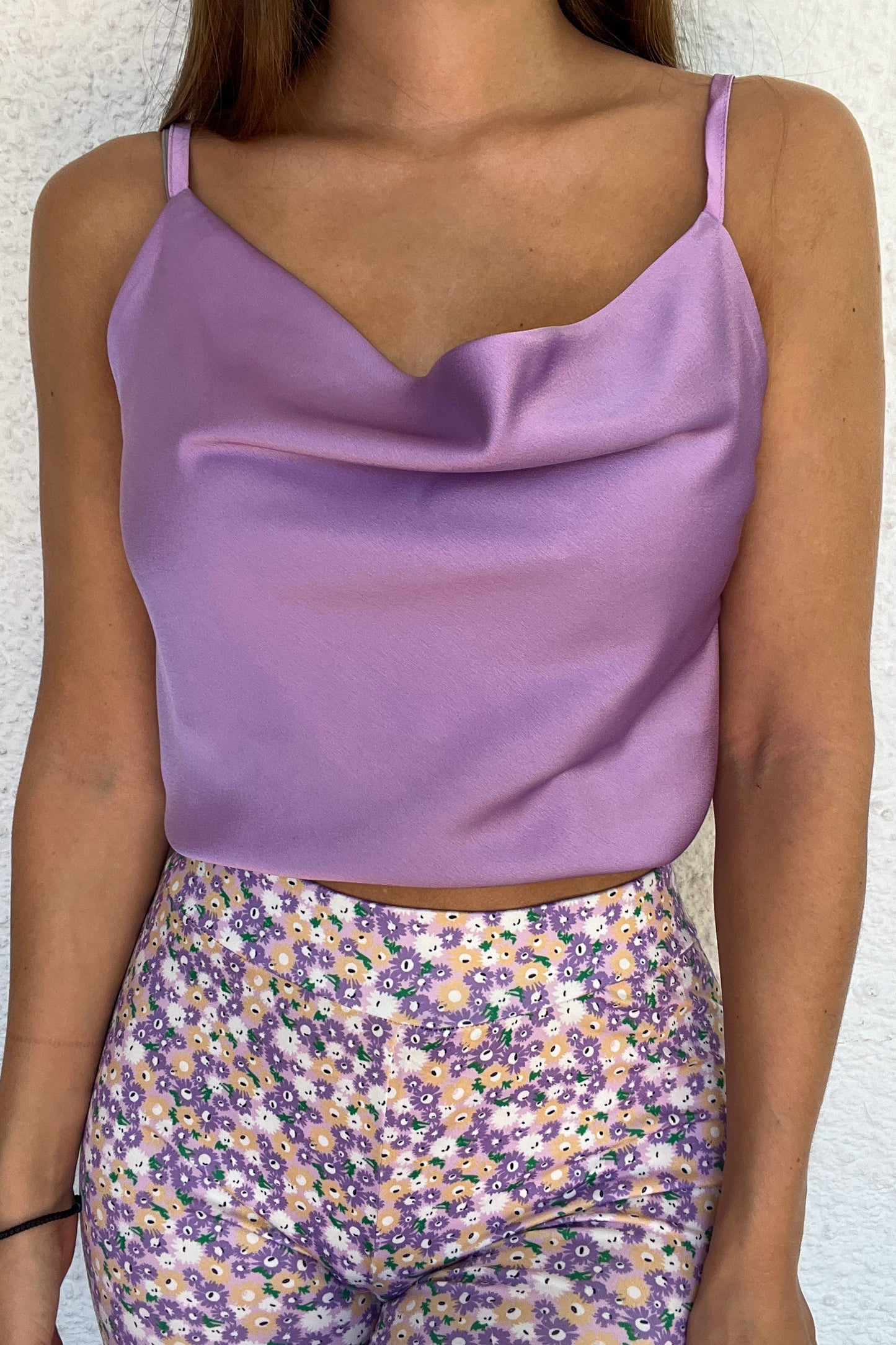 Top en SATIN lila