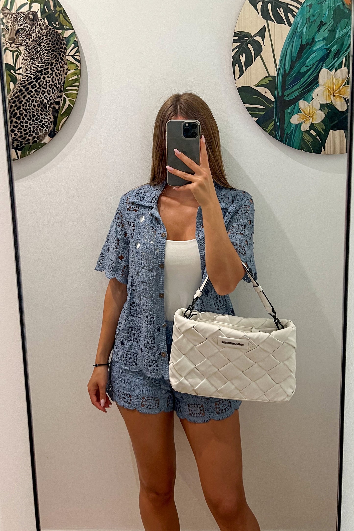 Ensemble en crochet BLEU