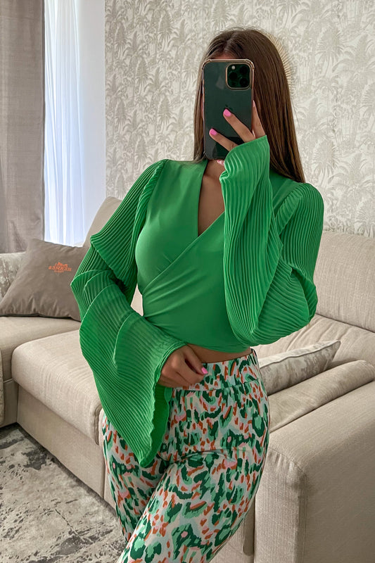 Blouse CACHE-COEUR verte