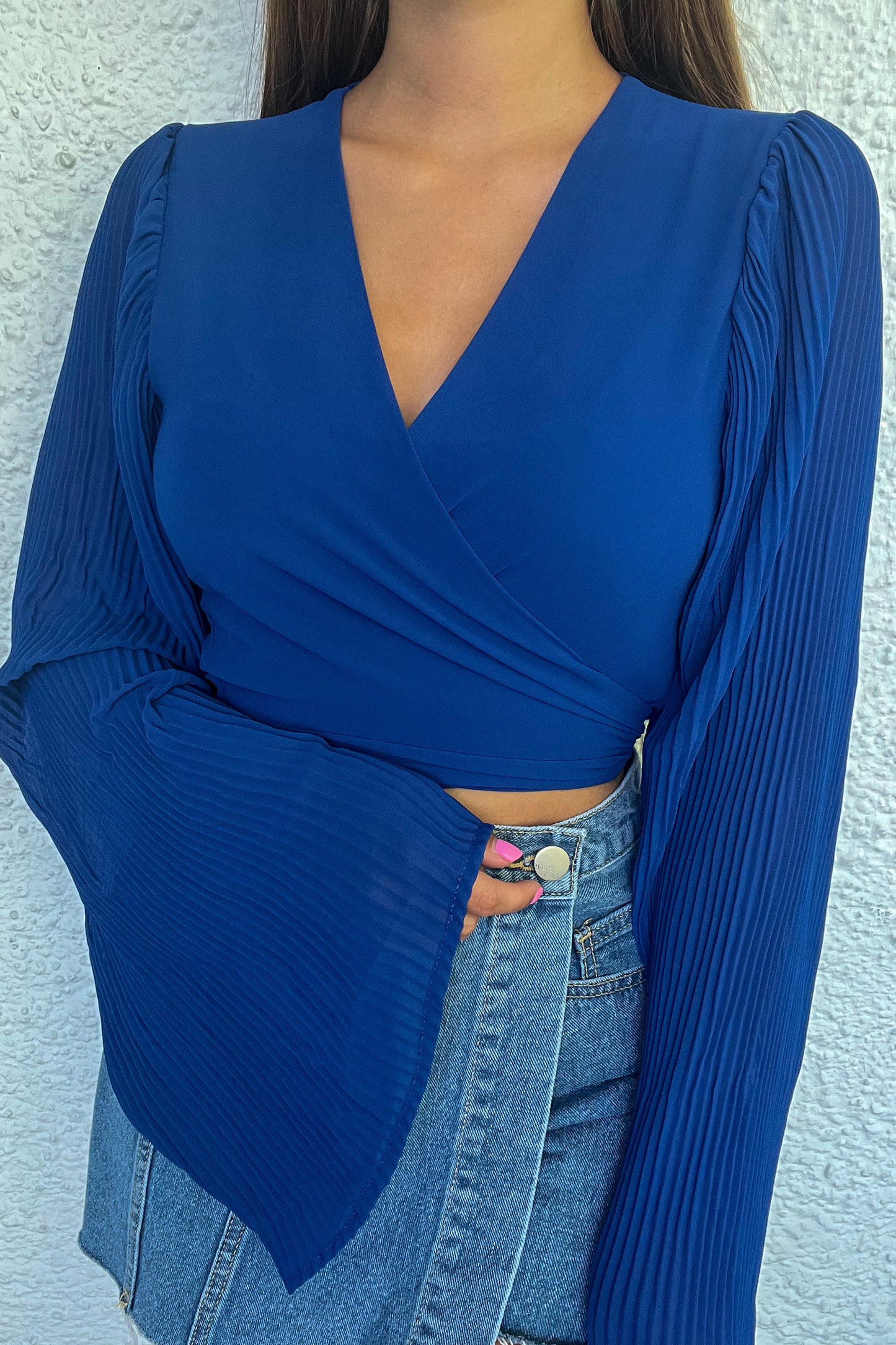 Blouse CACHE-COEUR bleue