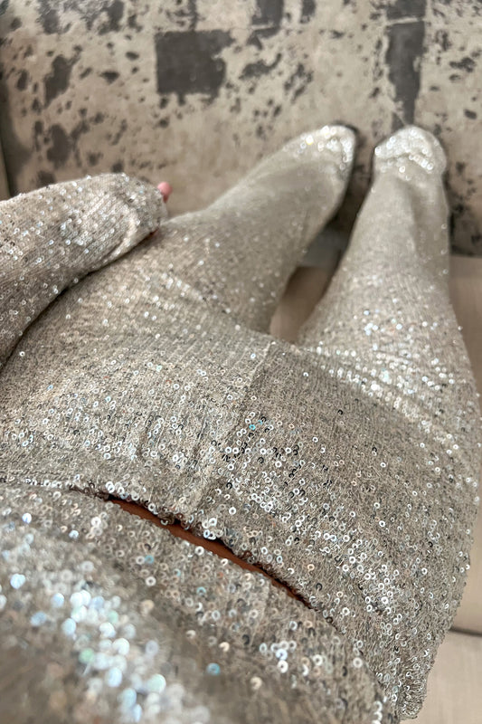 Pantalon pailleté BEIGE