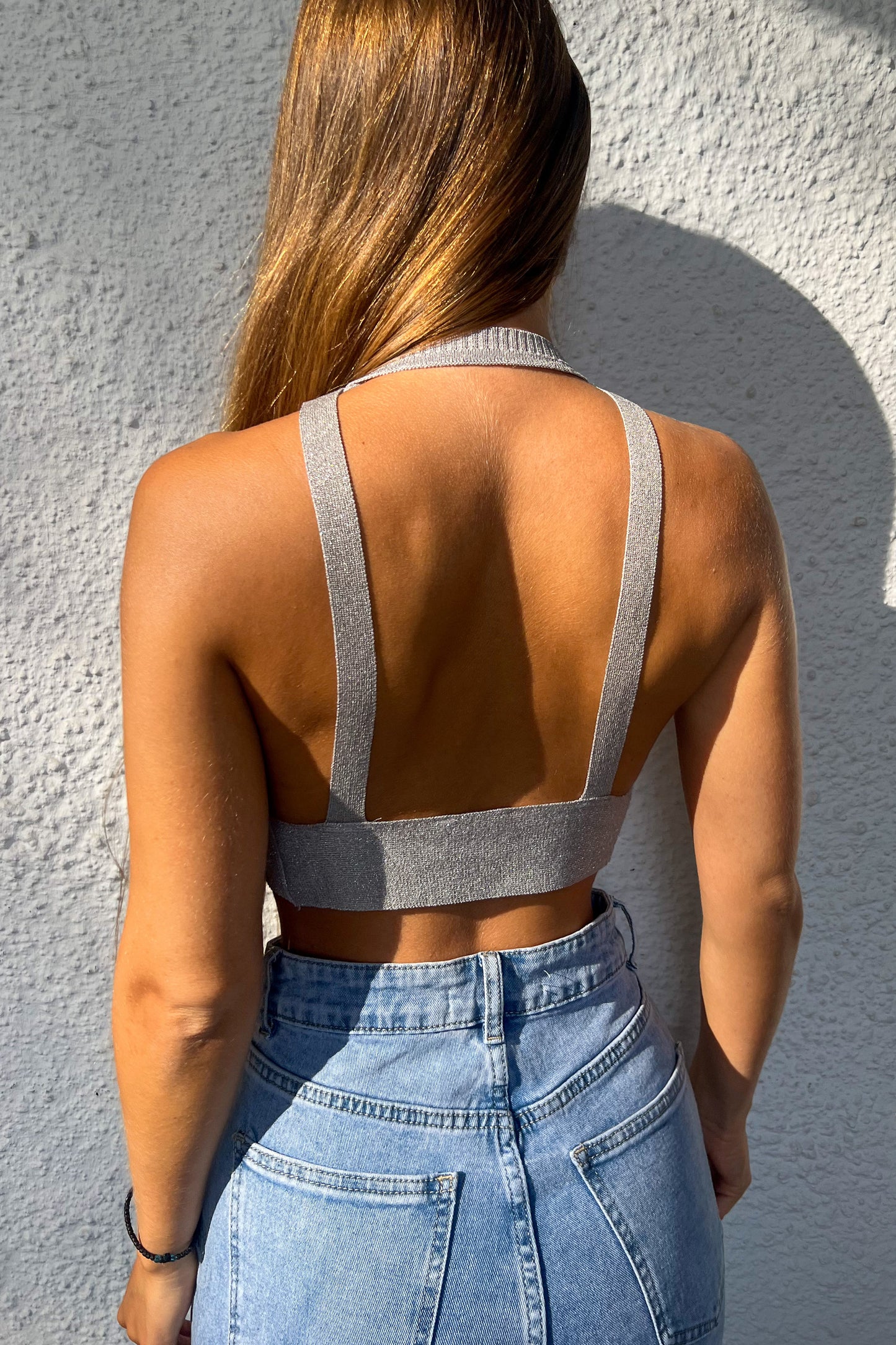 Dos nu pailleté ARGENTÉ