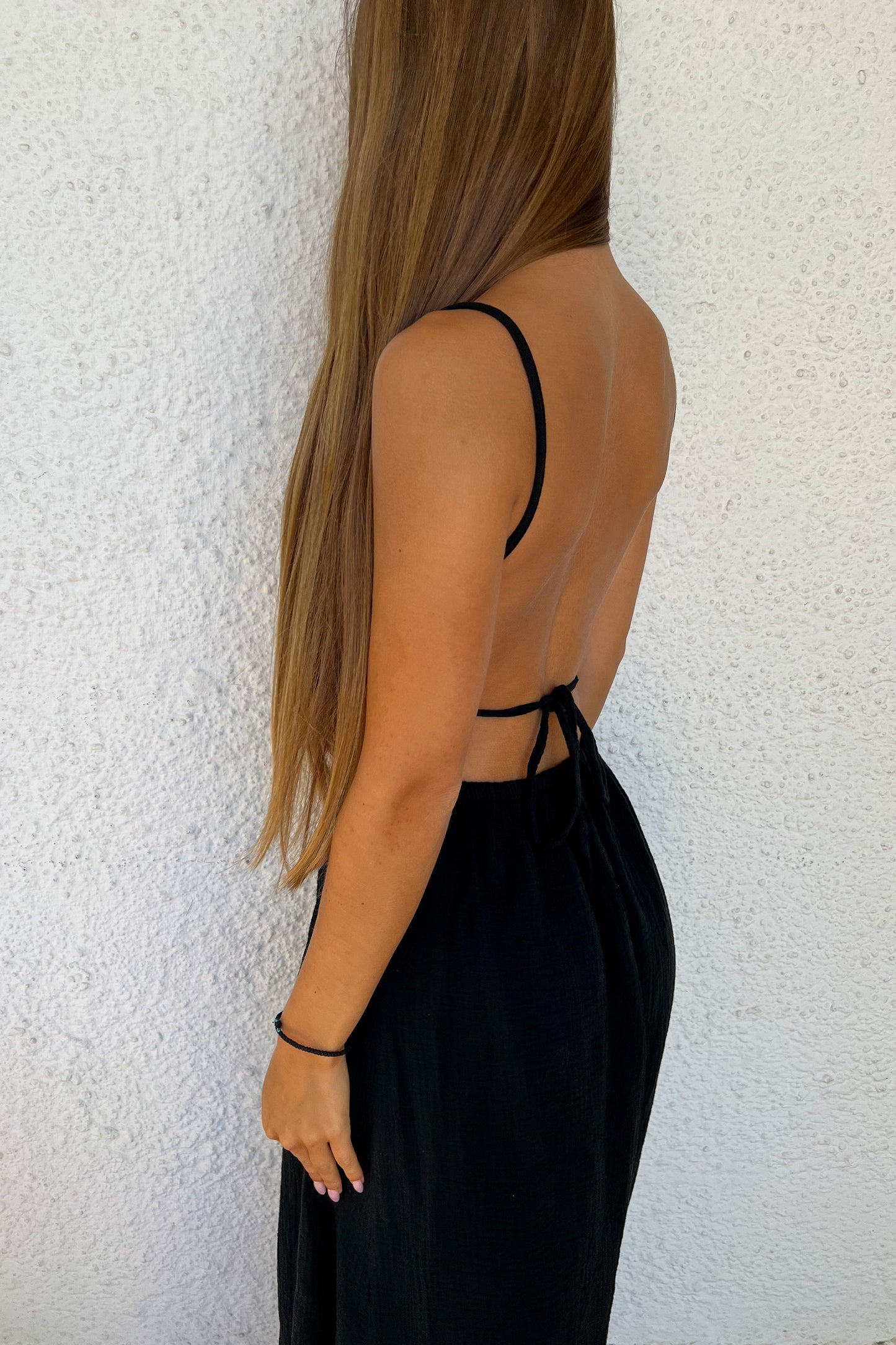 Robe gaze de coton NOIRE
