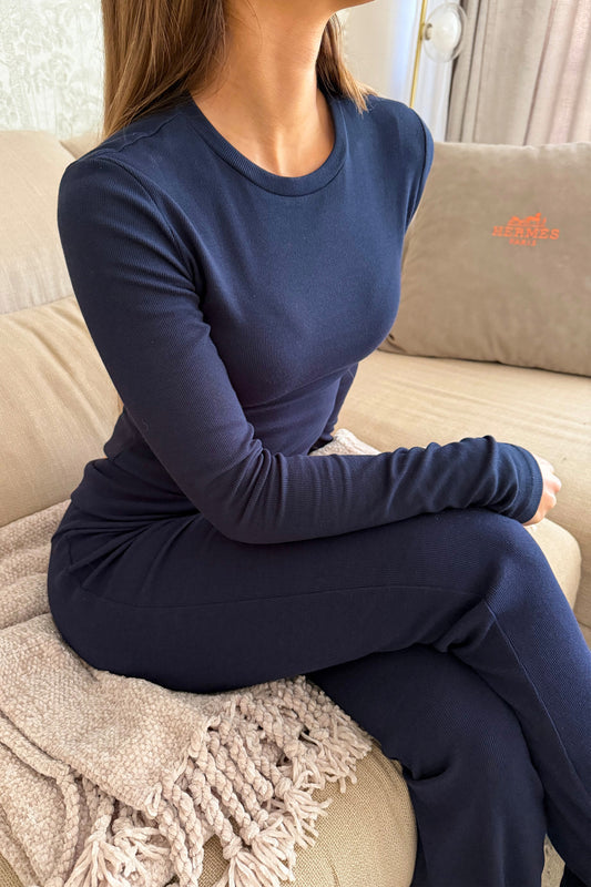 Ensemble coton FLARE bleu