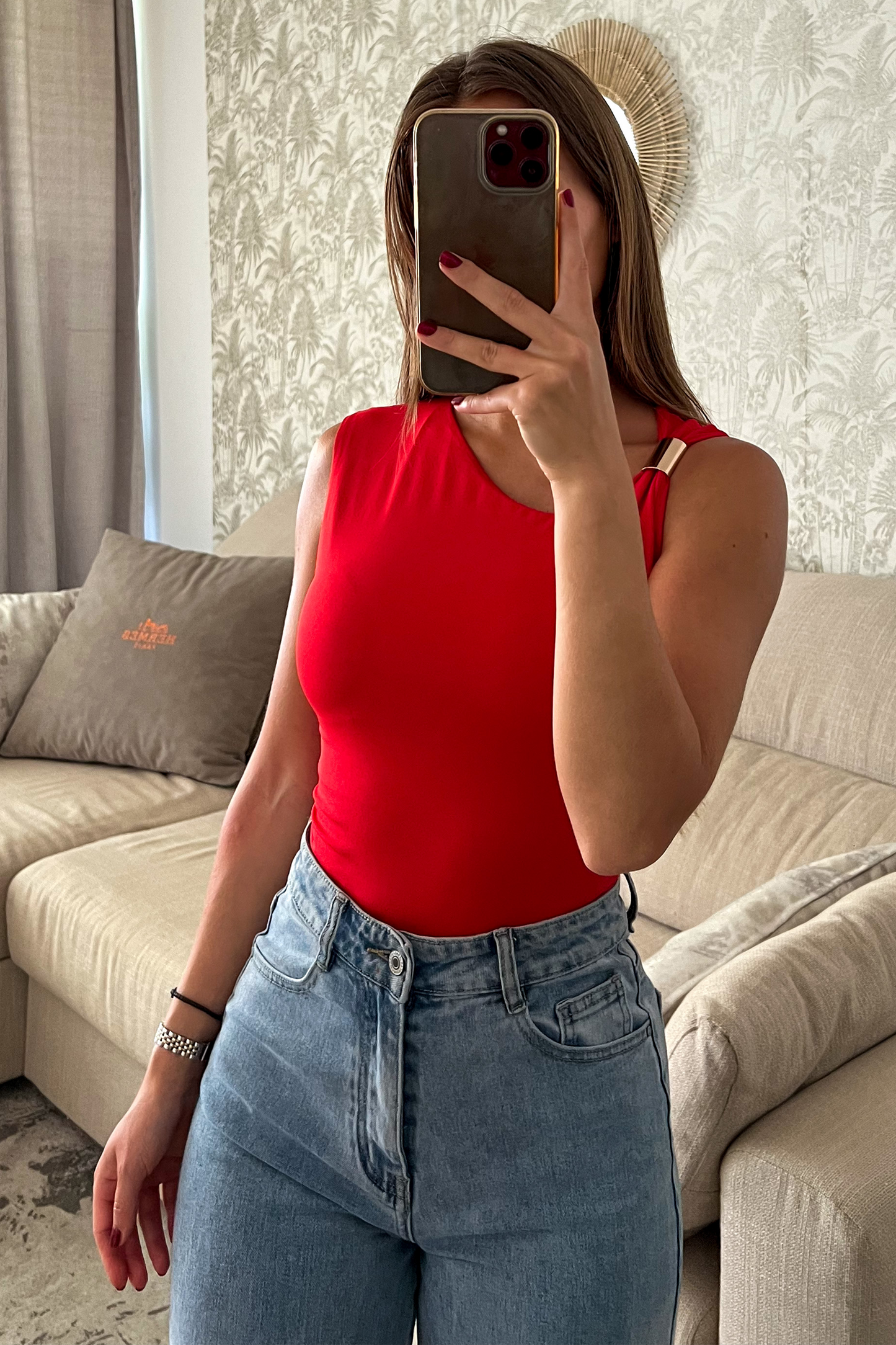 Blouse asymétrique ROUGE