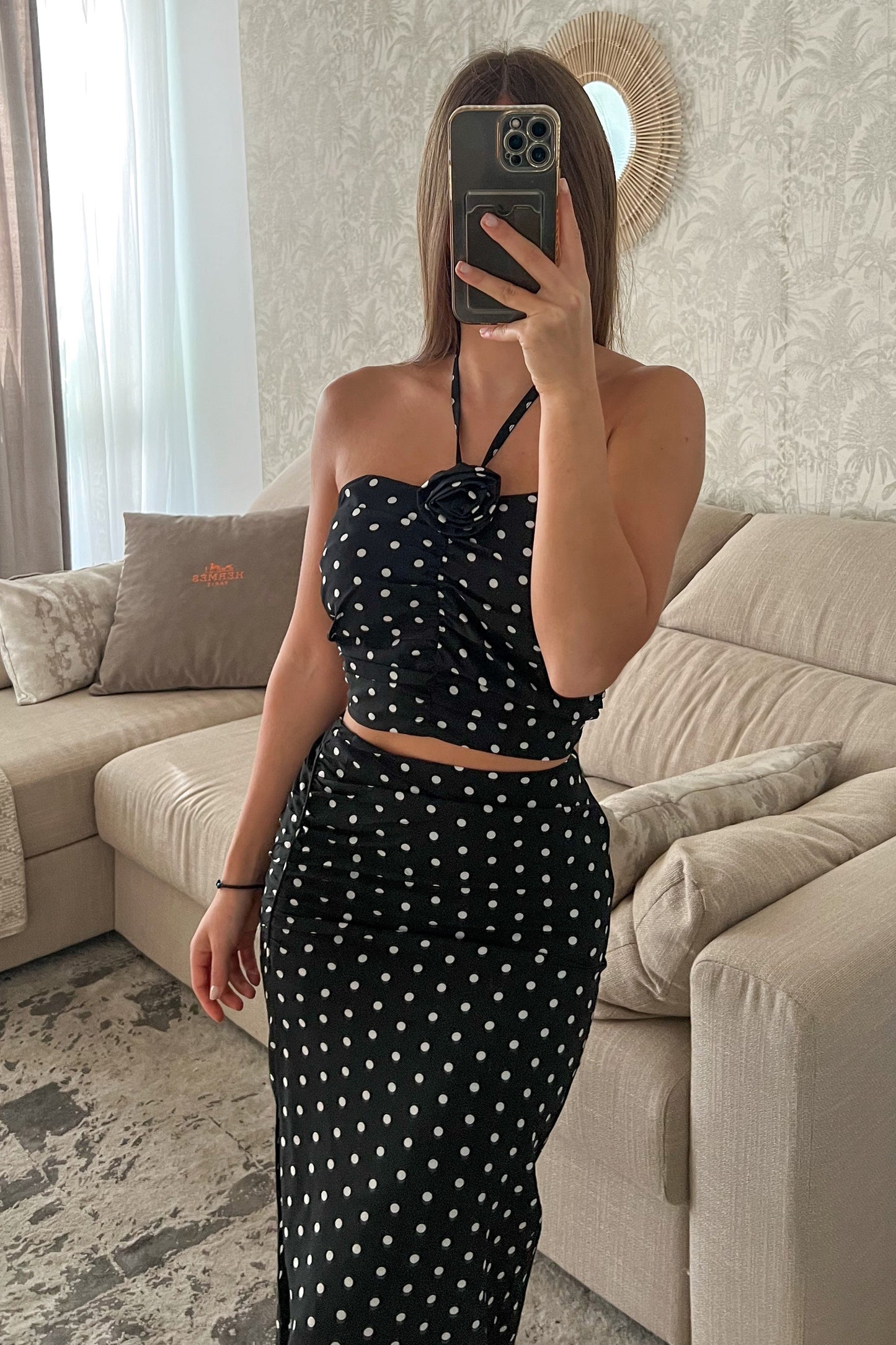 Jupe à pois NOIRE