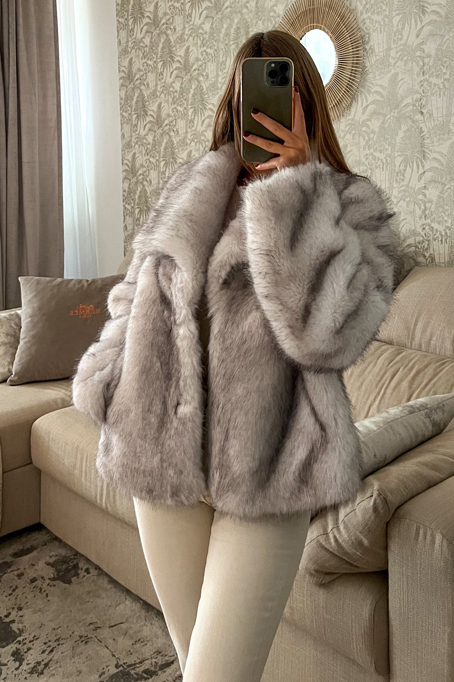 Manteau fausse fourrure BEIGE