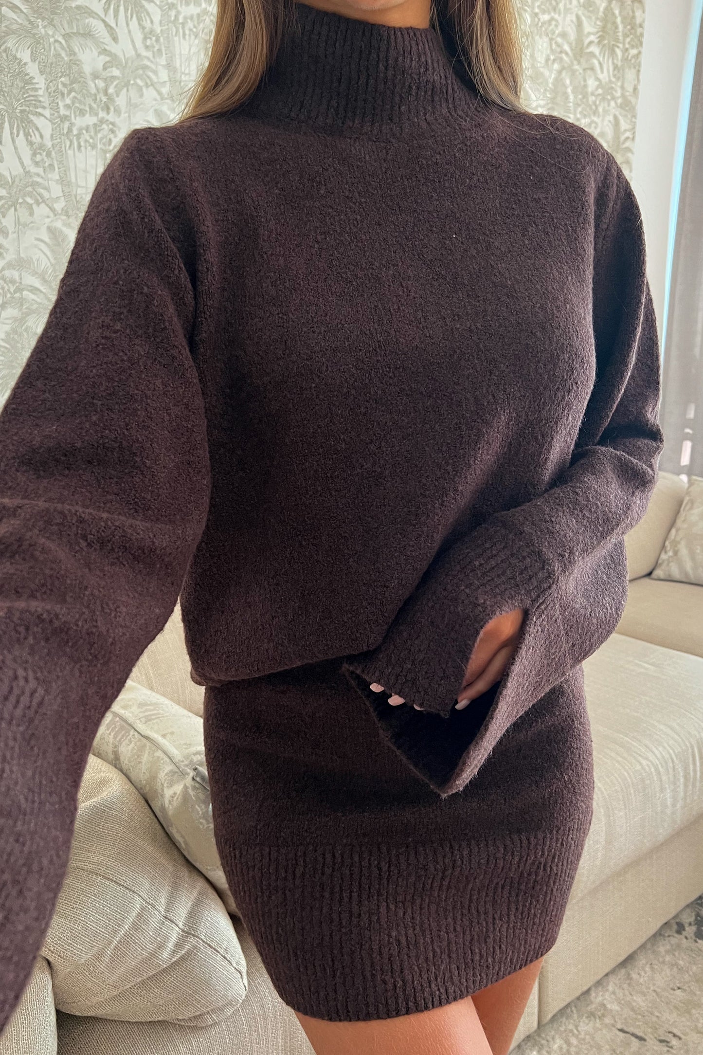 Ensemble en LAINE brun