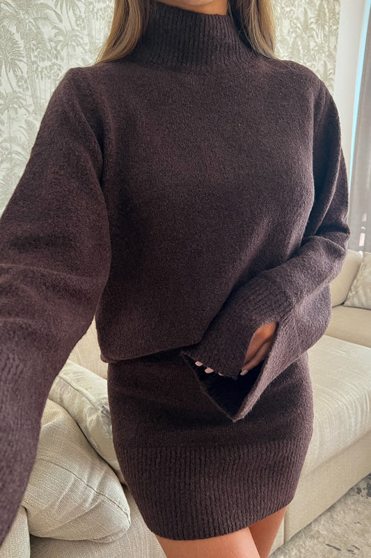 Ensemble en LAINE brun