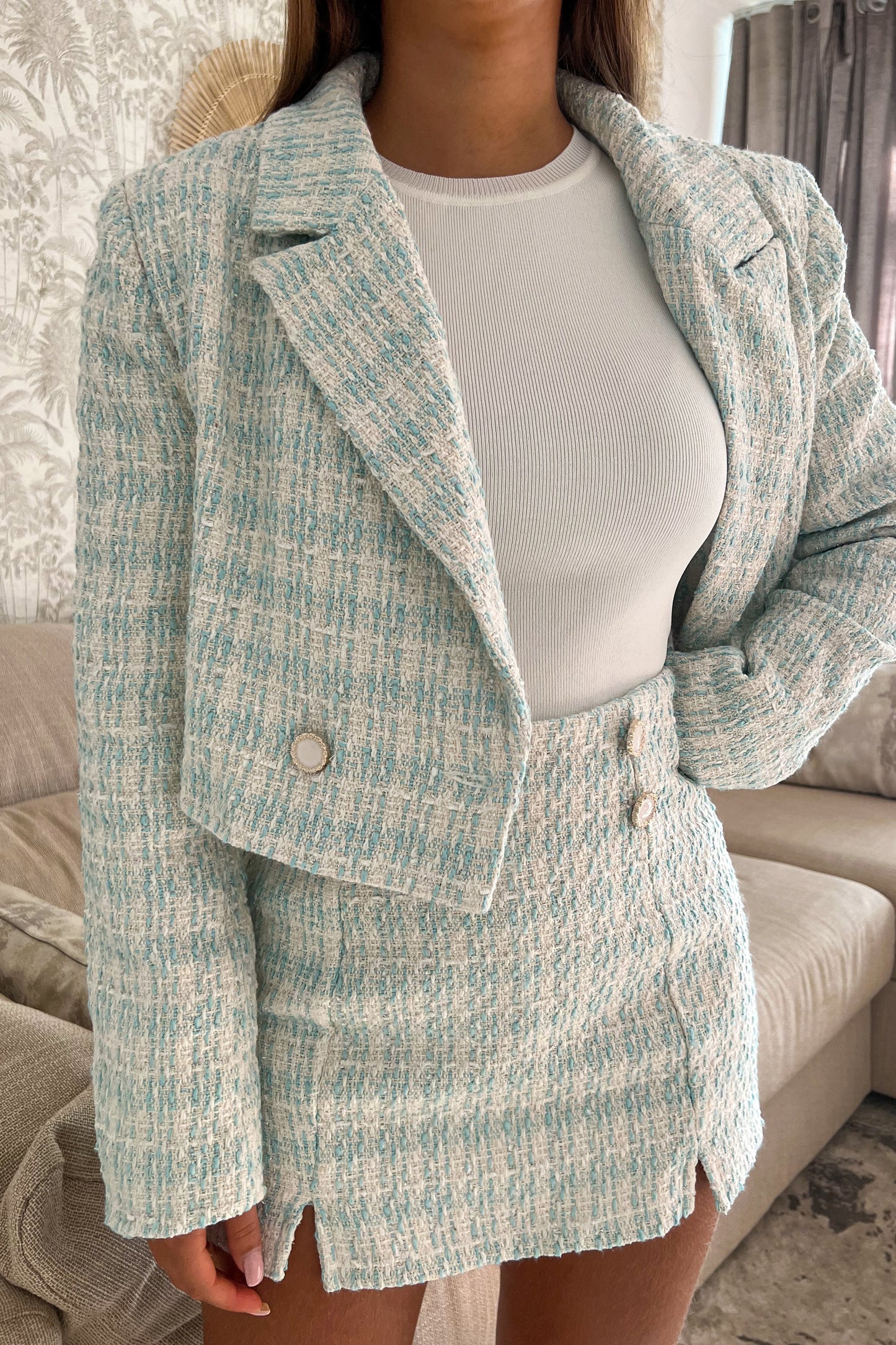Veste TWEED bleue