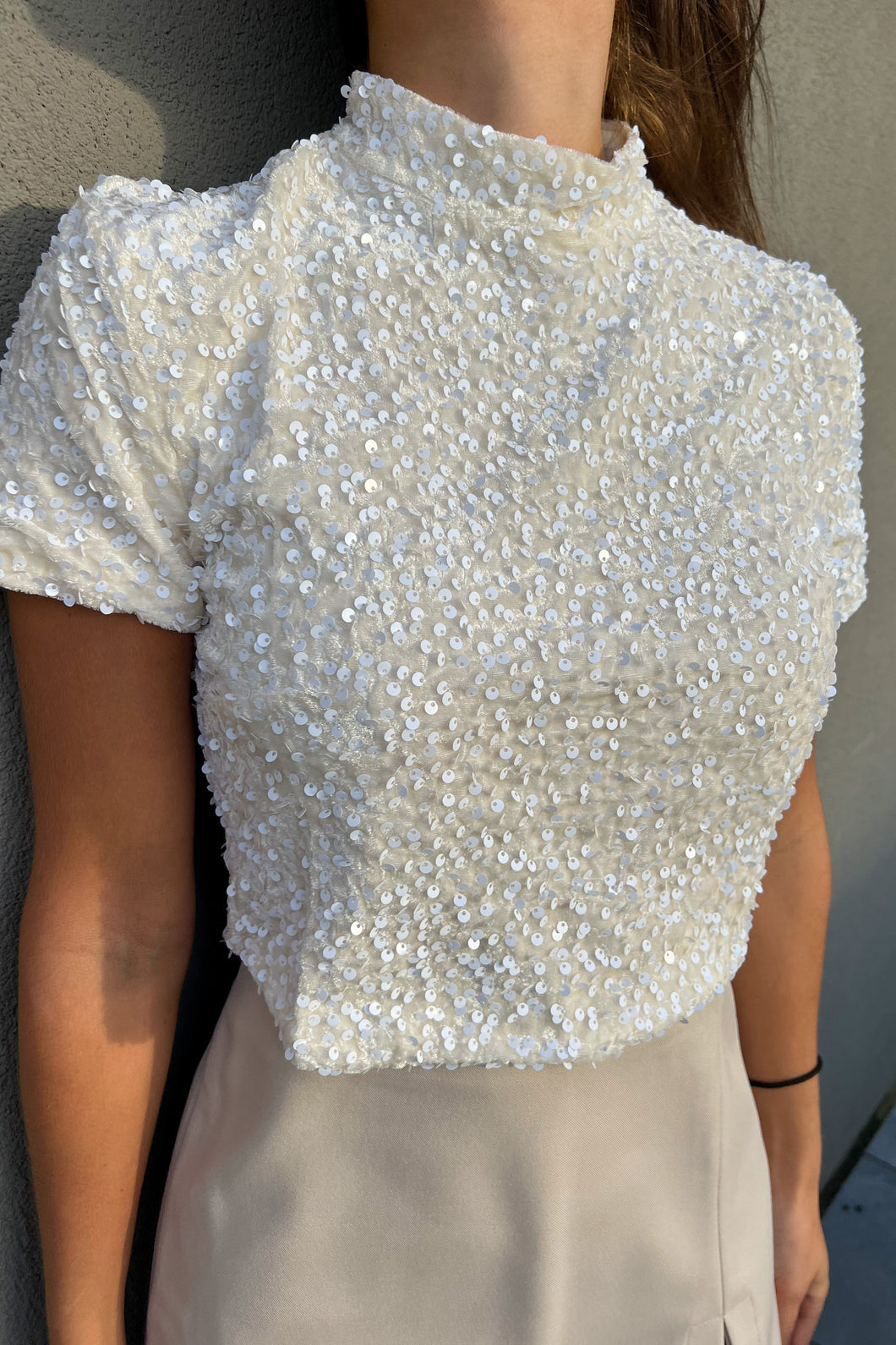 Blouse à sequins CRÈME