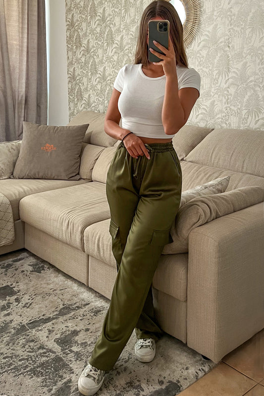 Pantalon CARGO fluide kaki