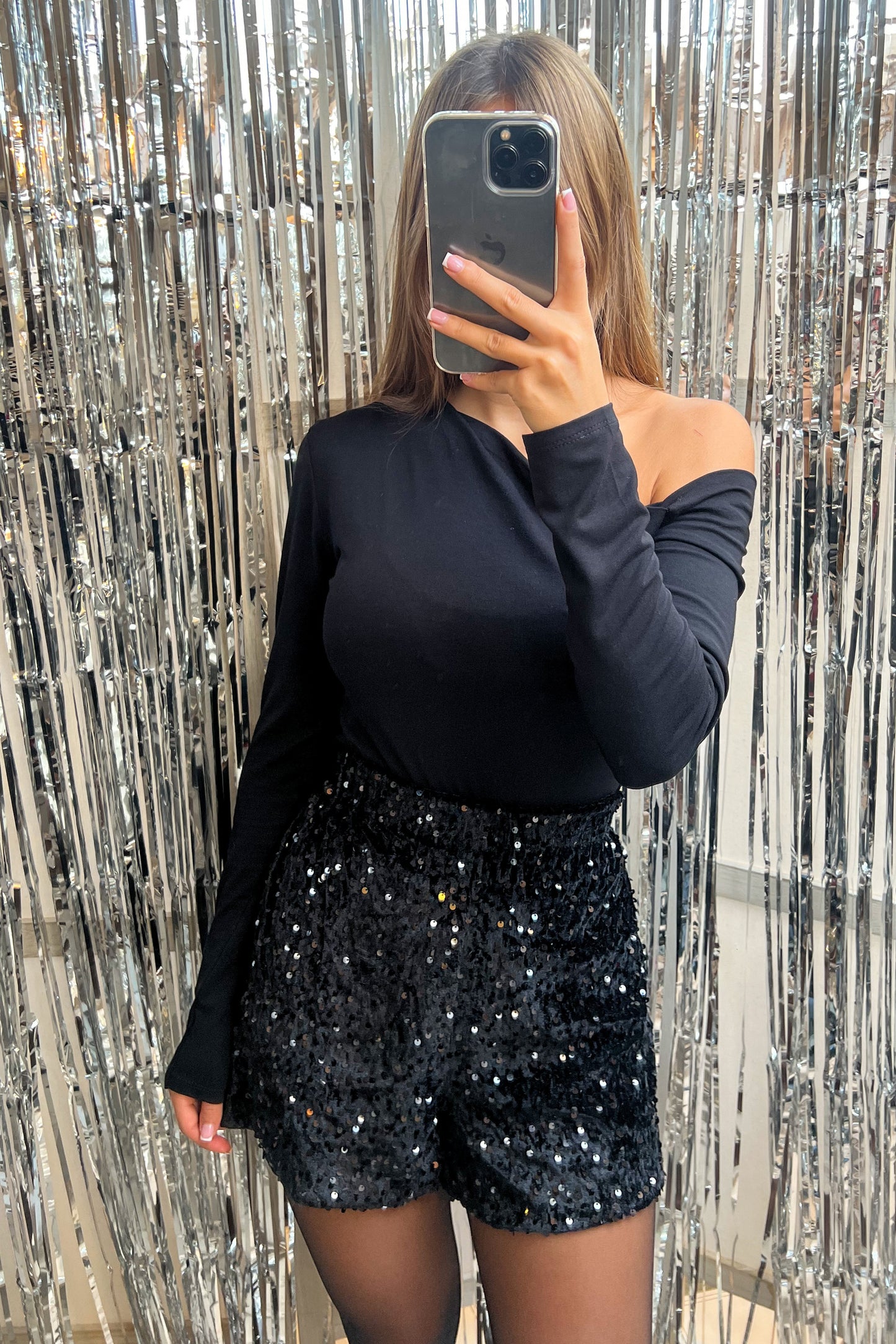 Short pailleté NOIR