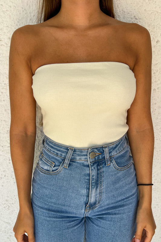 Bustier en coton BLANC/CRÈME