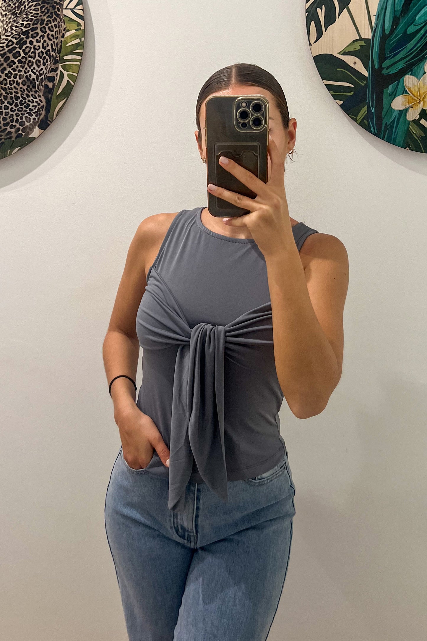 Blouse à nouer GRISE