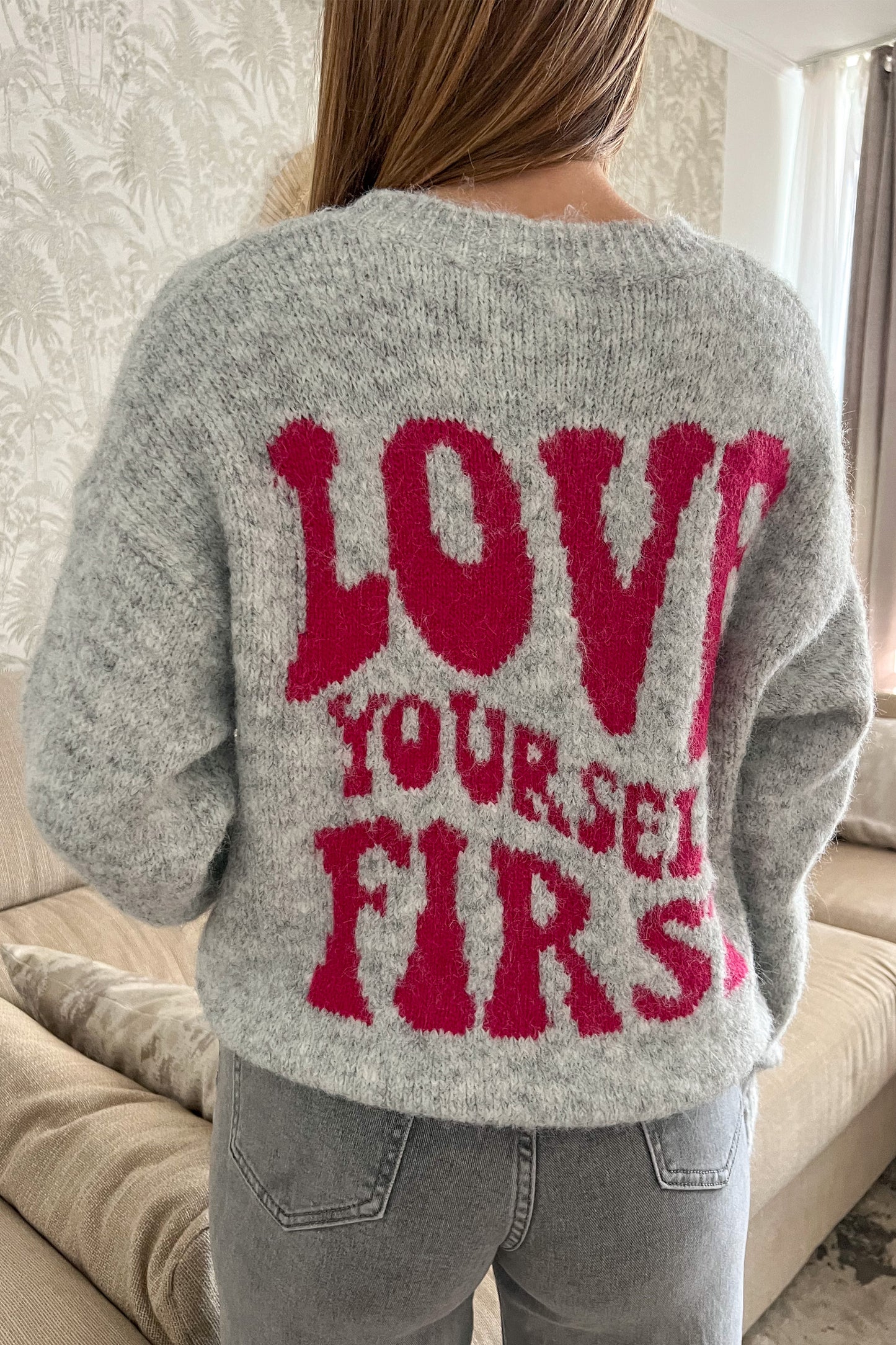 Pull LOVE gris