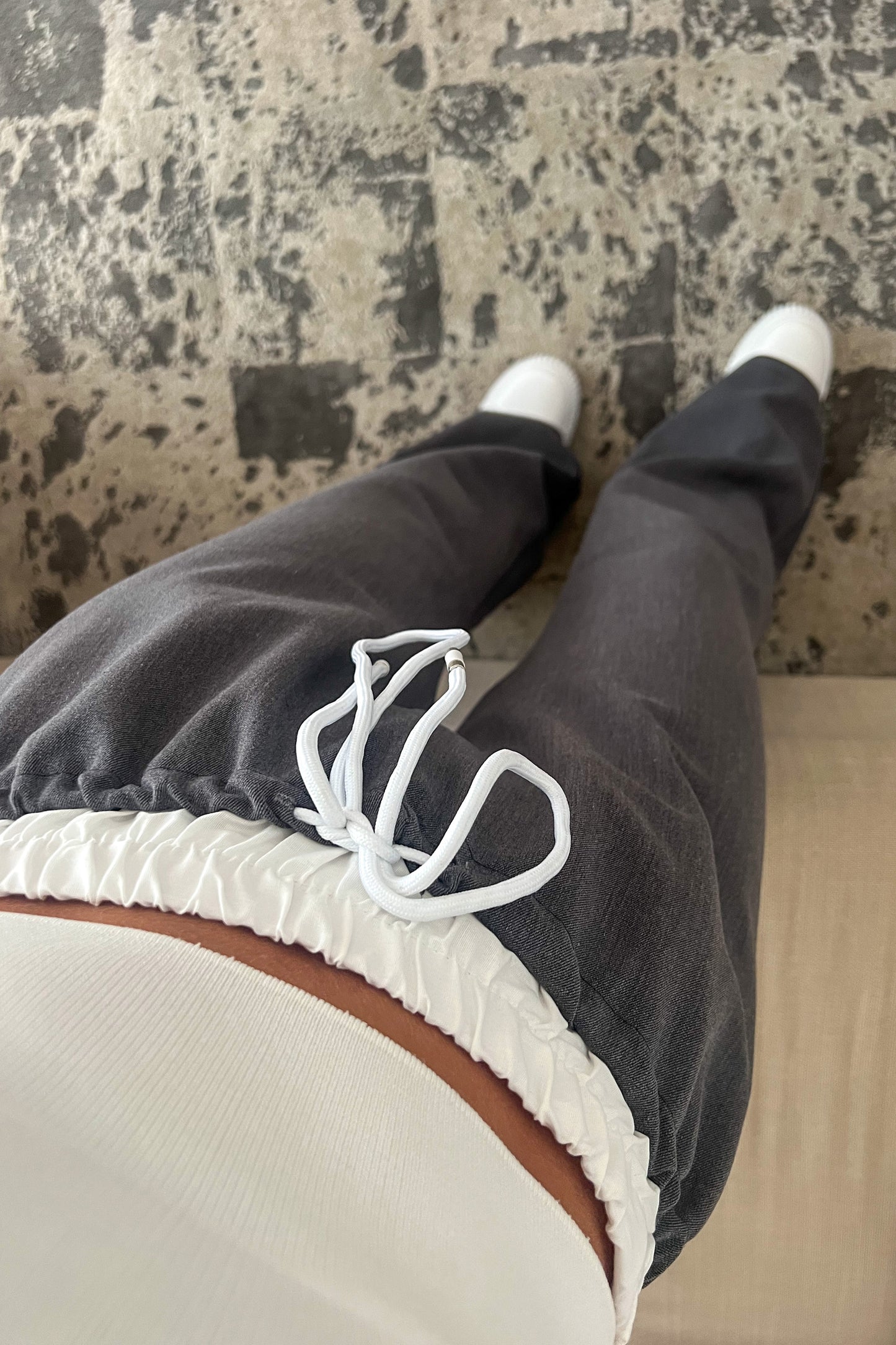 Pantalon fluide BANDE gris