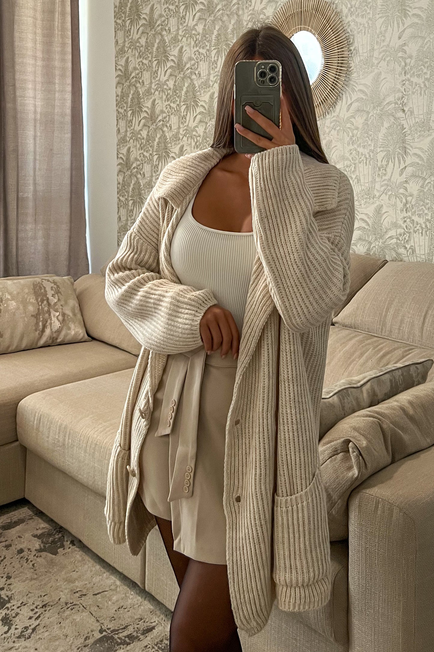 Gilet-veste coupe blazer BEIGE