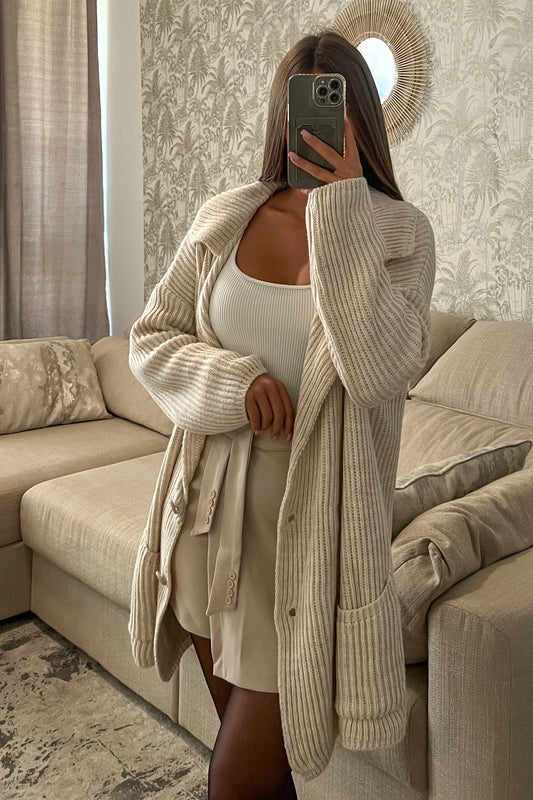 Gilet-veste coupe blazer BEIGE