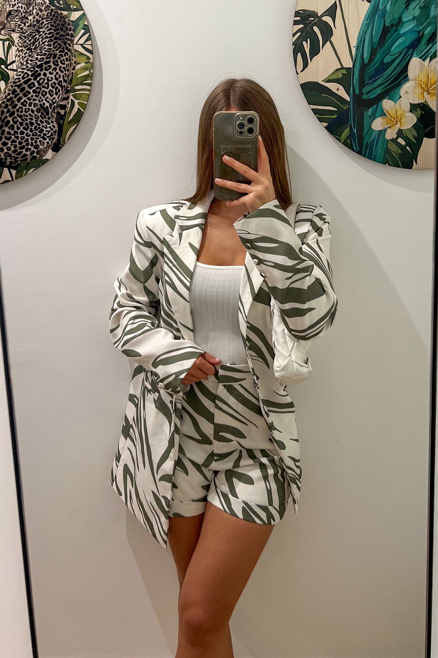 Ensemble blazer zébré VERT
