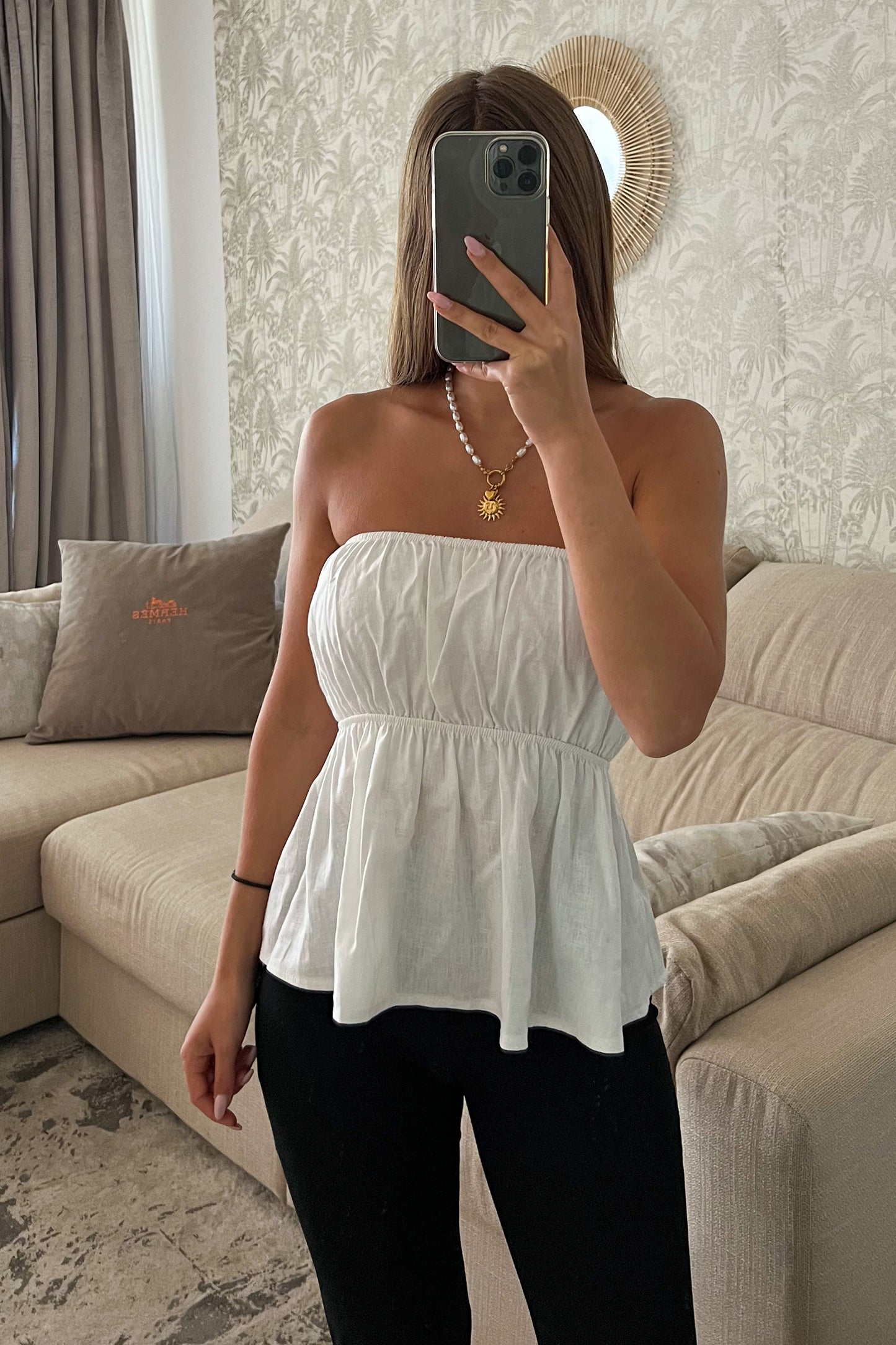 Bustier en lin BLANC